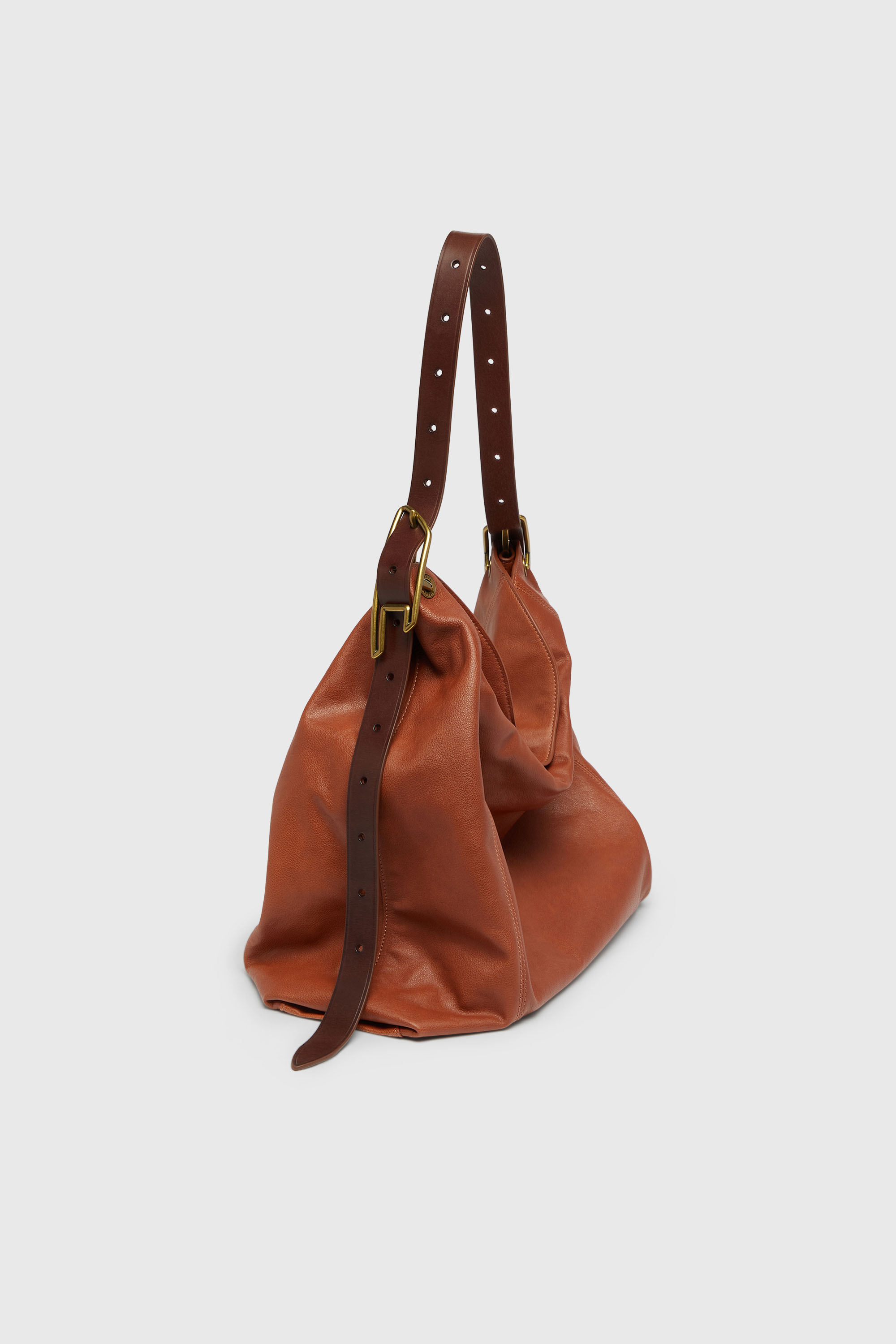 Diesel - D-LINE HOBO L, D-Line-Bolso hobo de piel brillante Mujer in Marr&oacute;n - 7