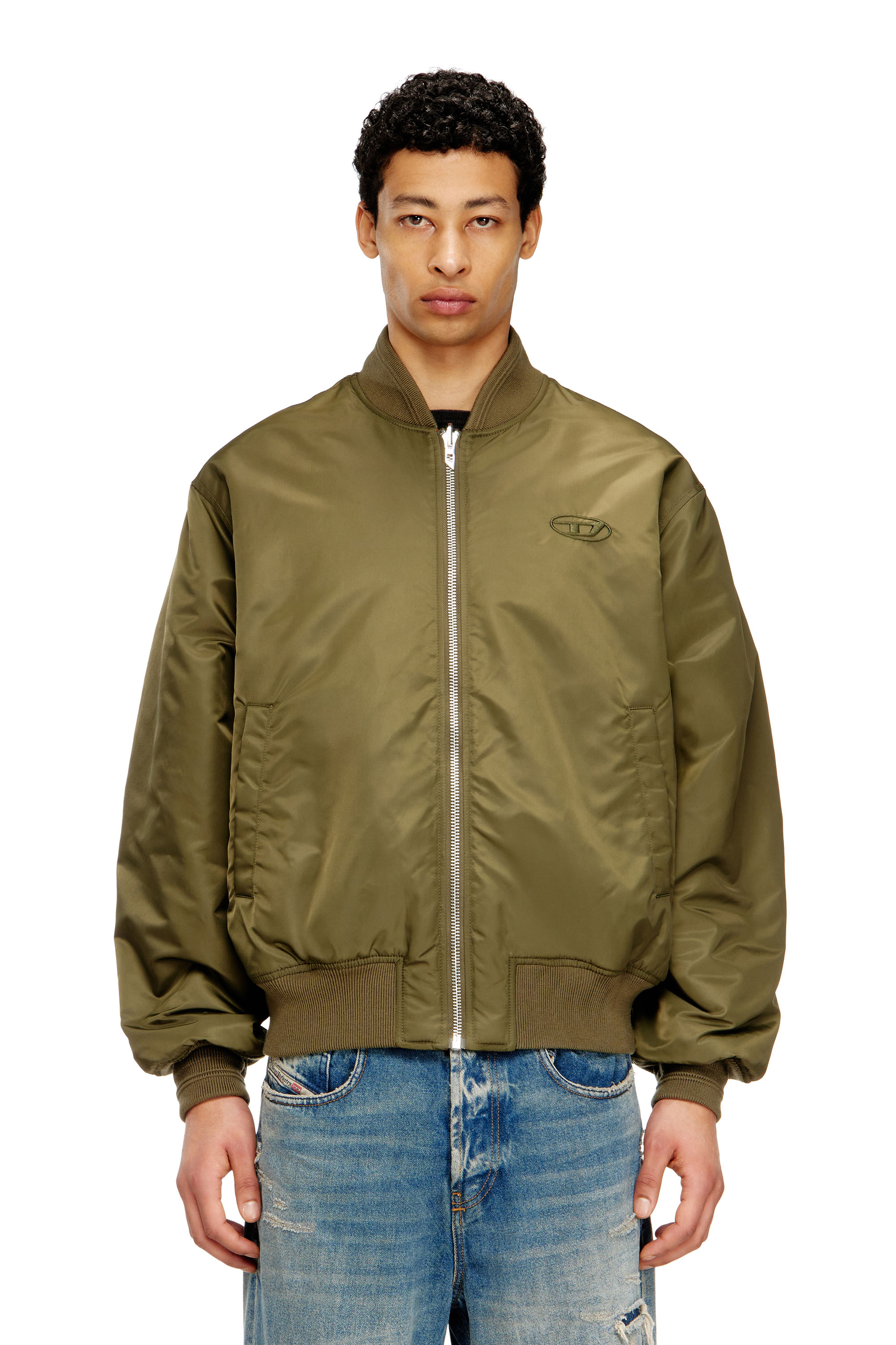 Diesel - W-TYPE-D1, Chaqueta bomber acolchada con bordado Oval D Hombre in Multicolor - 1