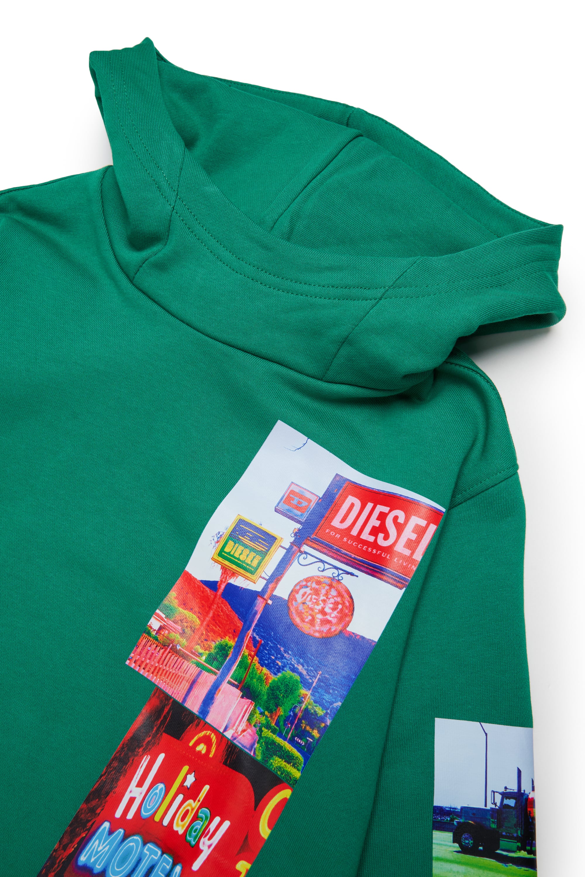 Diesel - SFORMY OVER, Sudadera con photo prints Hombre in Verde - 3