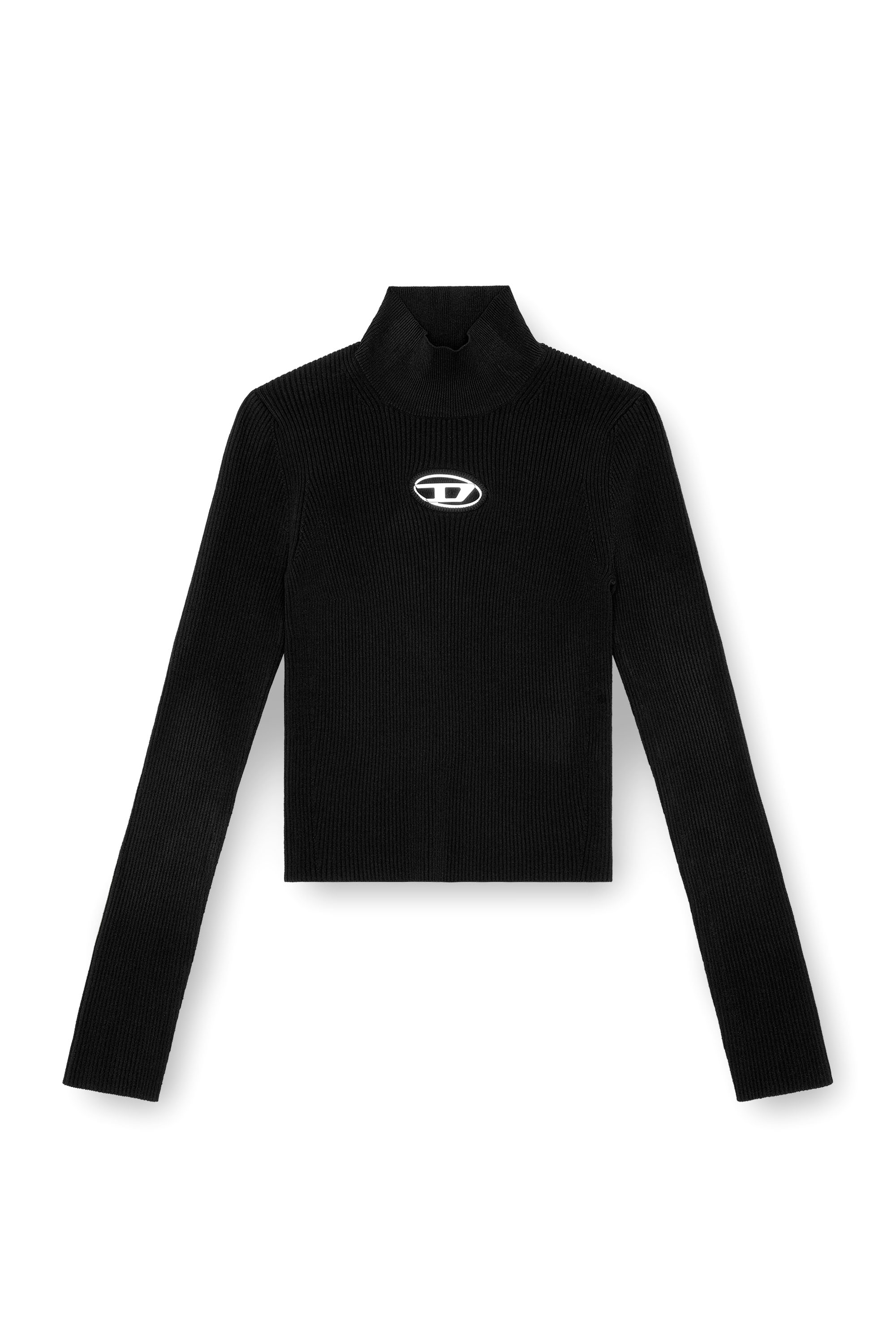 Diesel - M-VALARI-TN, Top tejido en canalé Mujer in Negro - 2