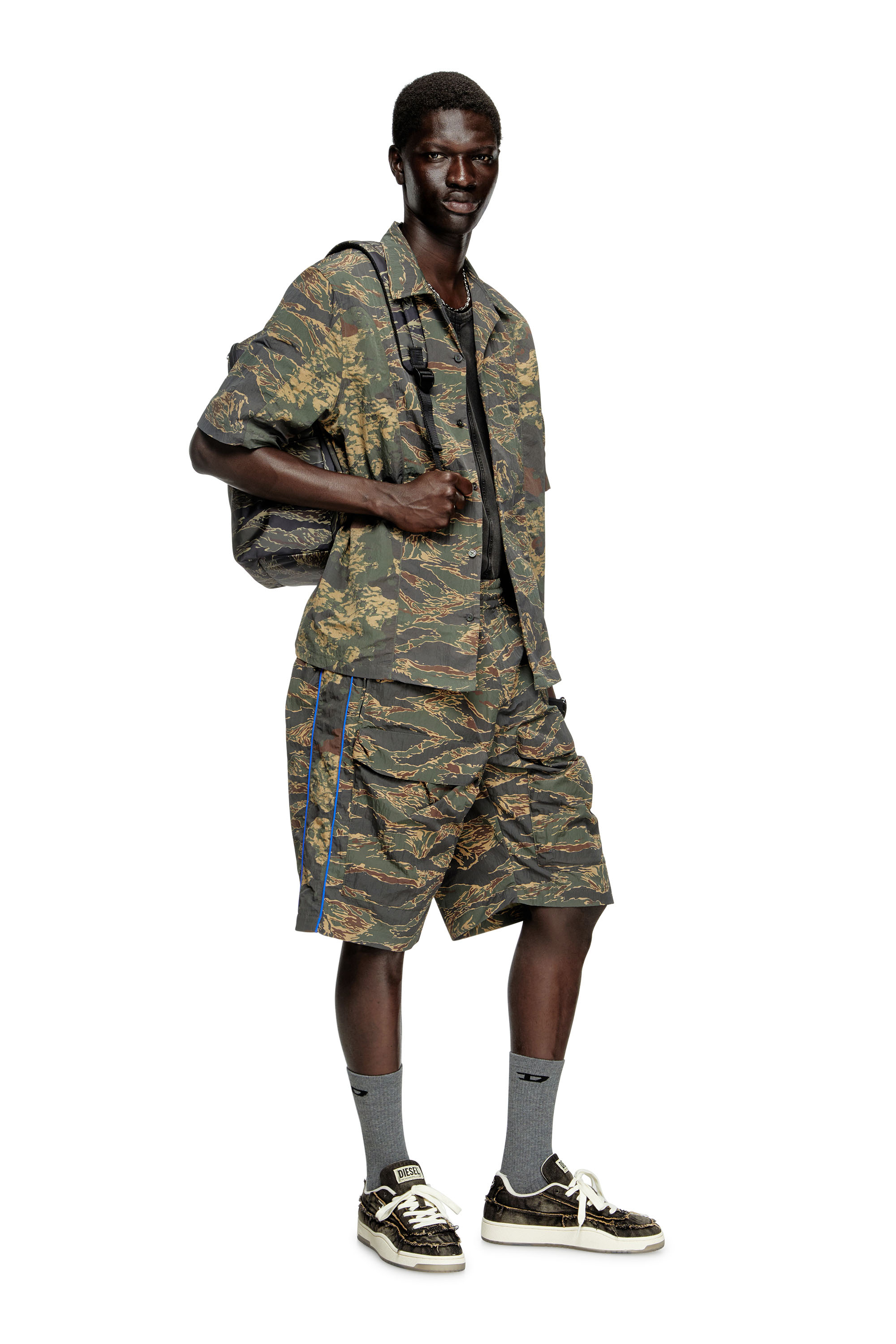 Diesel - S-BRACK-EPBW, Camisa con mezcla de estampados de camuflaje Hombre in Verde - 1