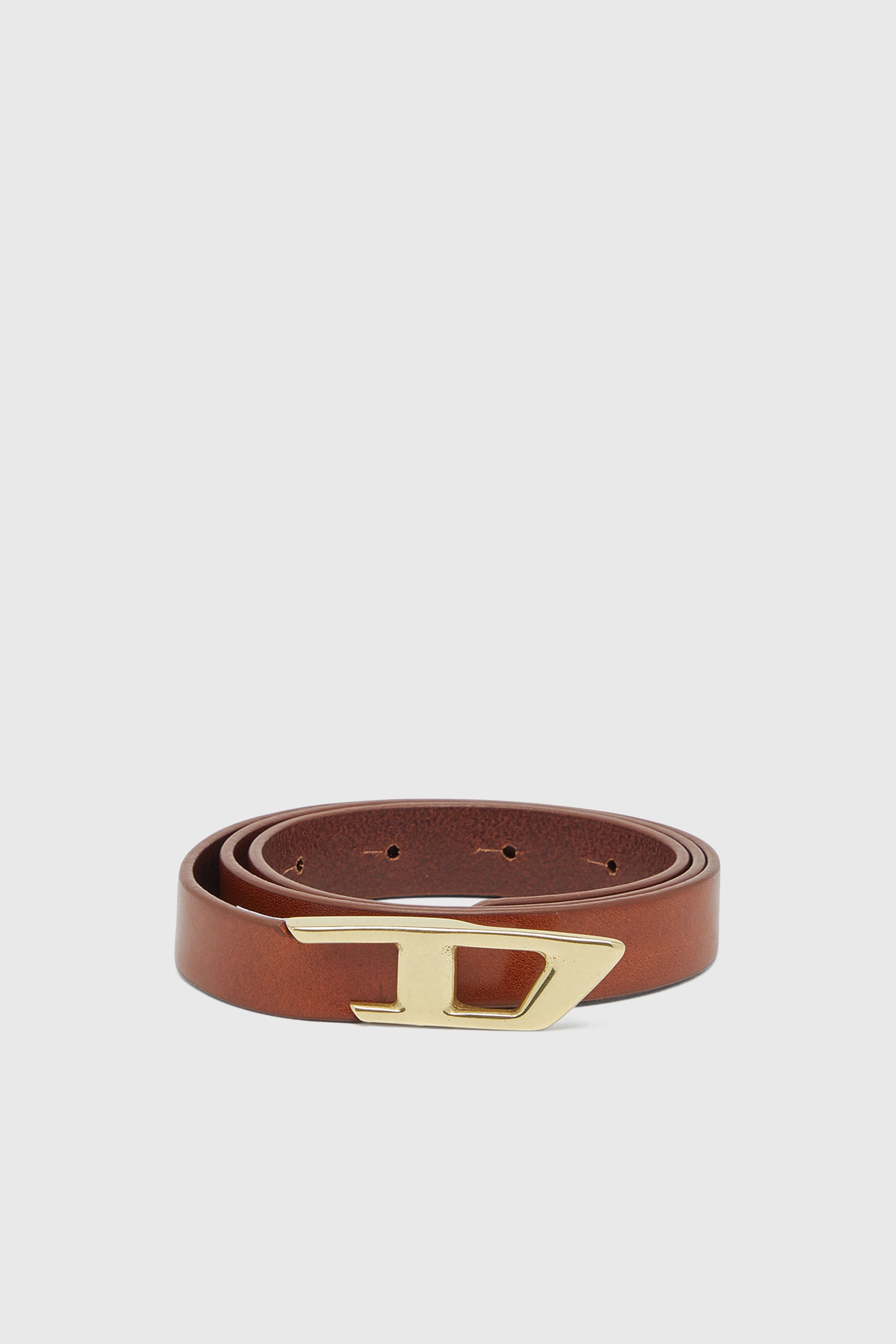 Diesel - B-D LOGO 2.0 20, Woman's 2 cm leather belt with metal D buckle in Brown - 1