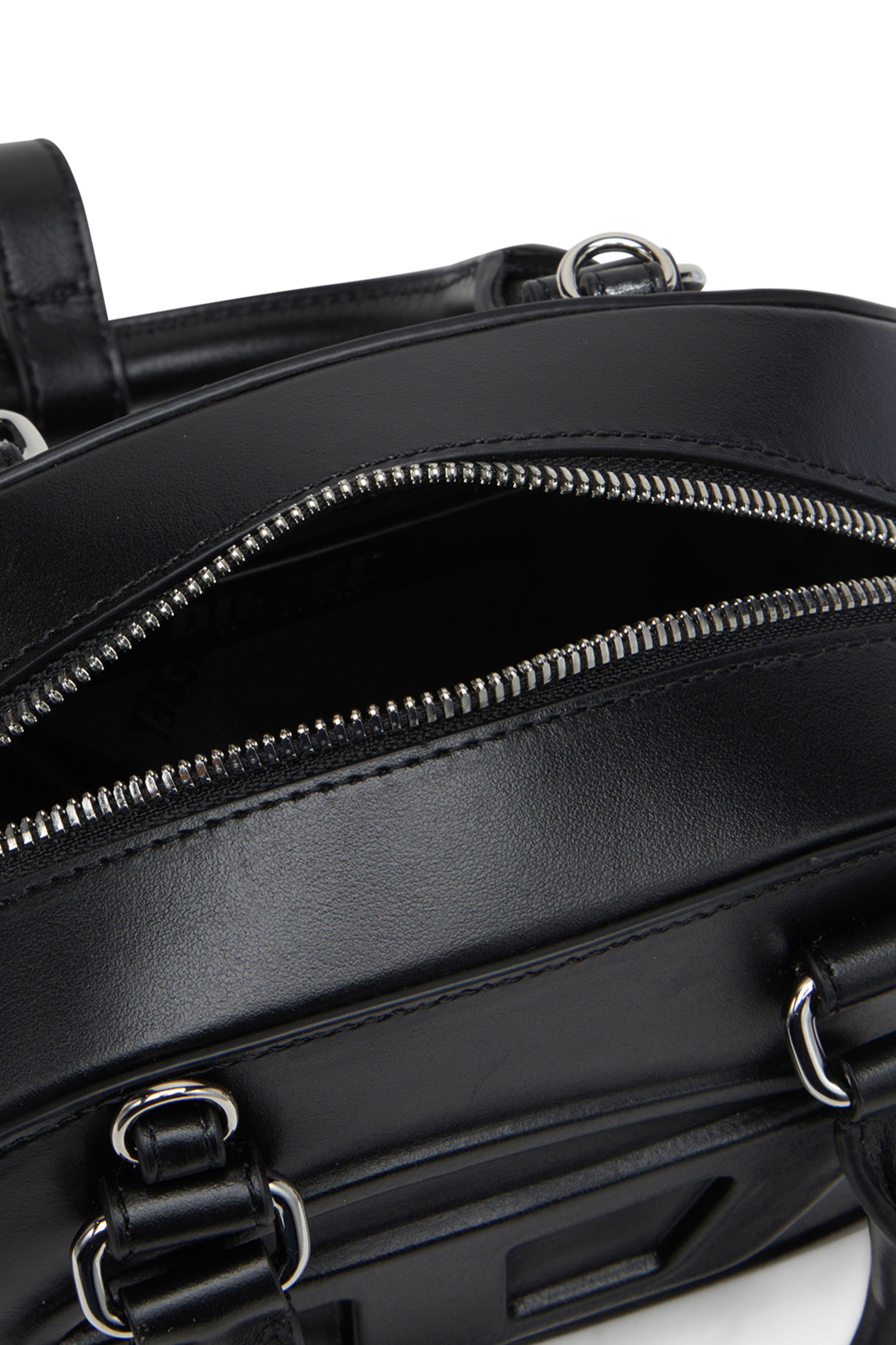 Diesel - 1DR DOME CROSSBODY, 1DR Dome-Mini bolso de cuero tipo bowling Mujer in Negro - 5