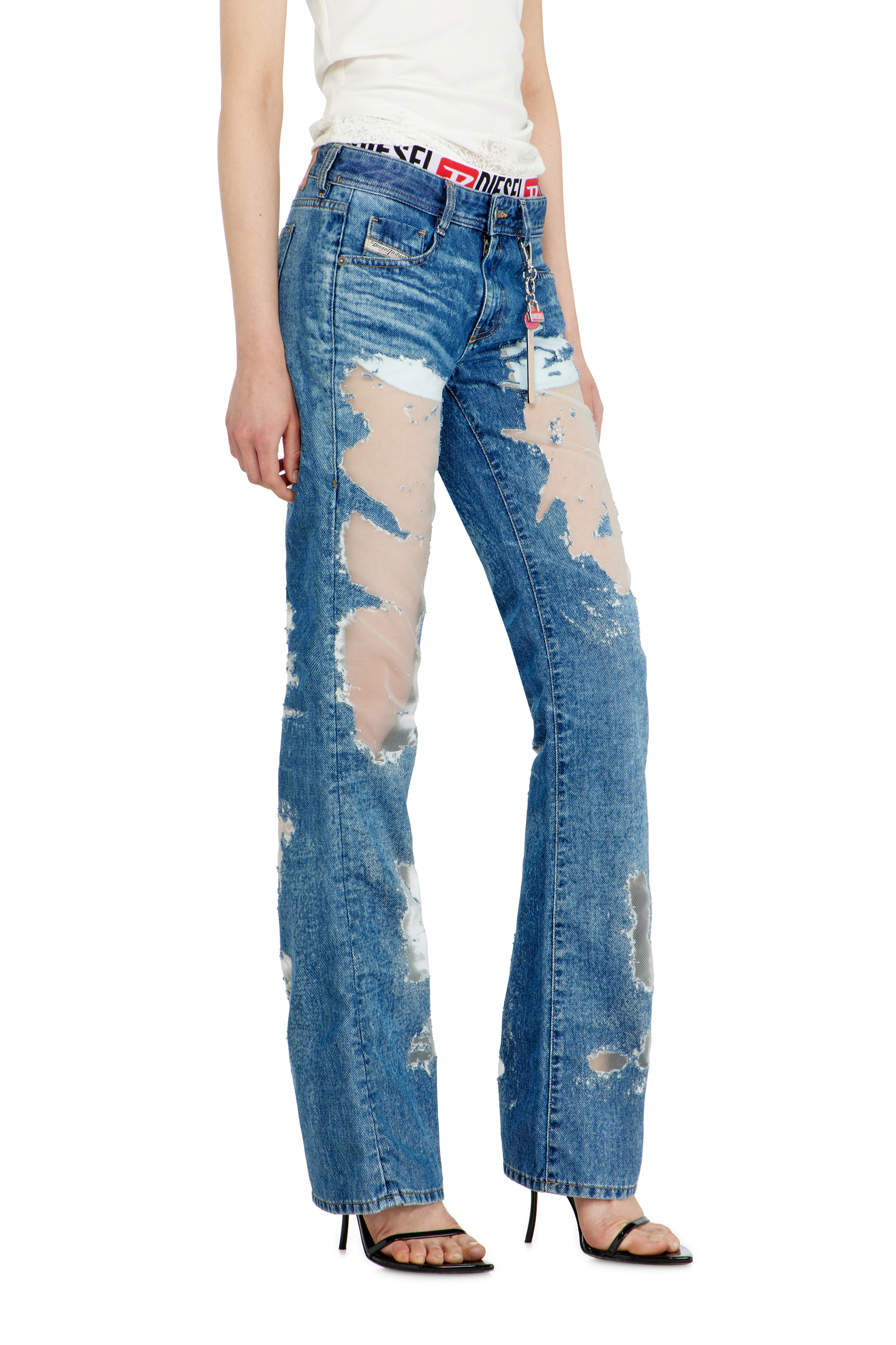 Diesel - Bootcut Jeans 1969 D-Ebbey 068ZH Mujer, Azul medio - 4