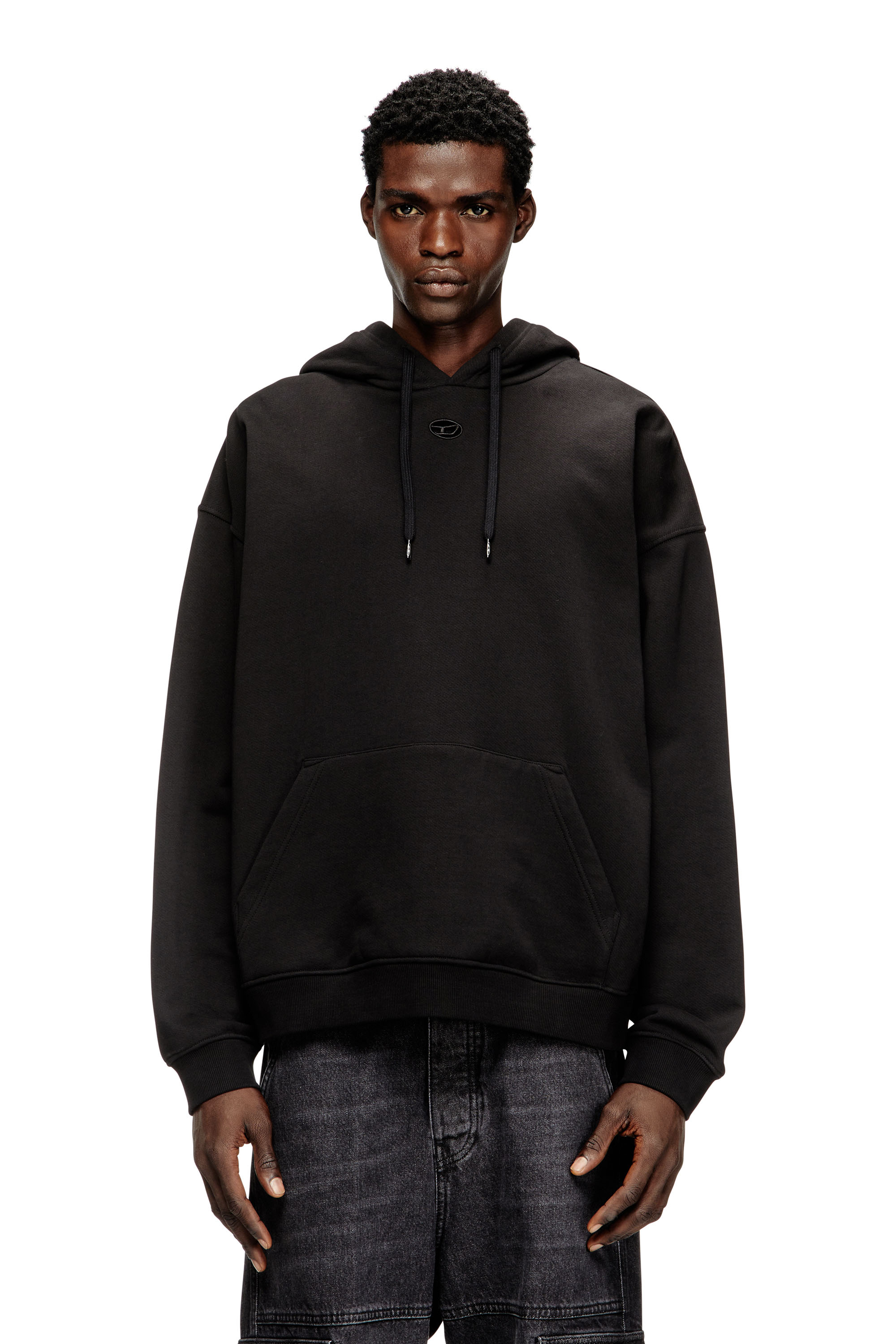 Diesel - S-BOXT-HOOD-DCO, Sudadera de corte relajado con bolsillo canguro Hombre in Negro - 1