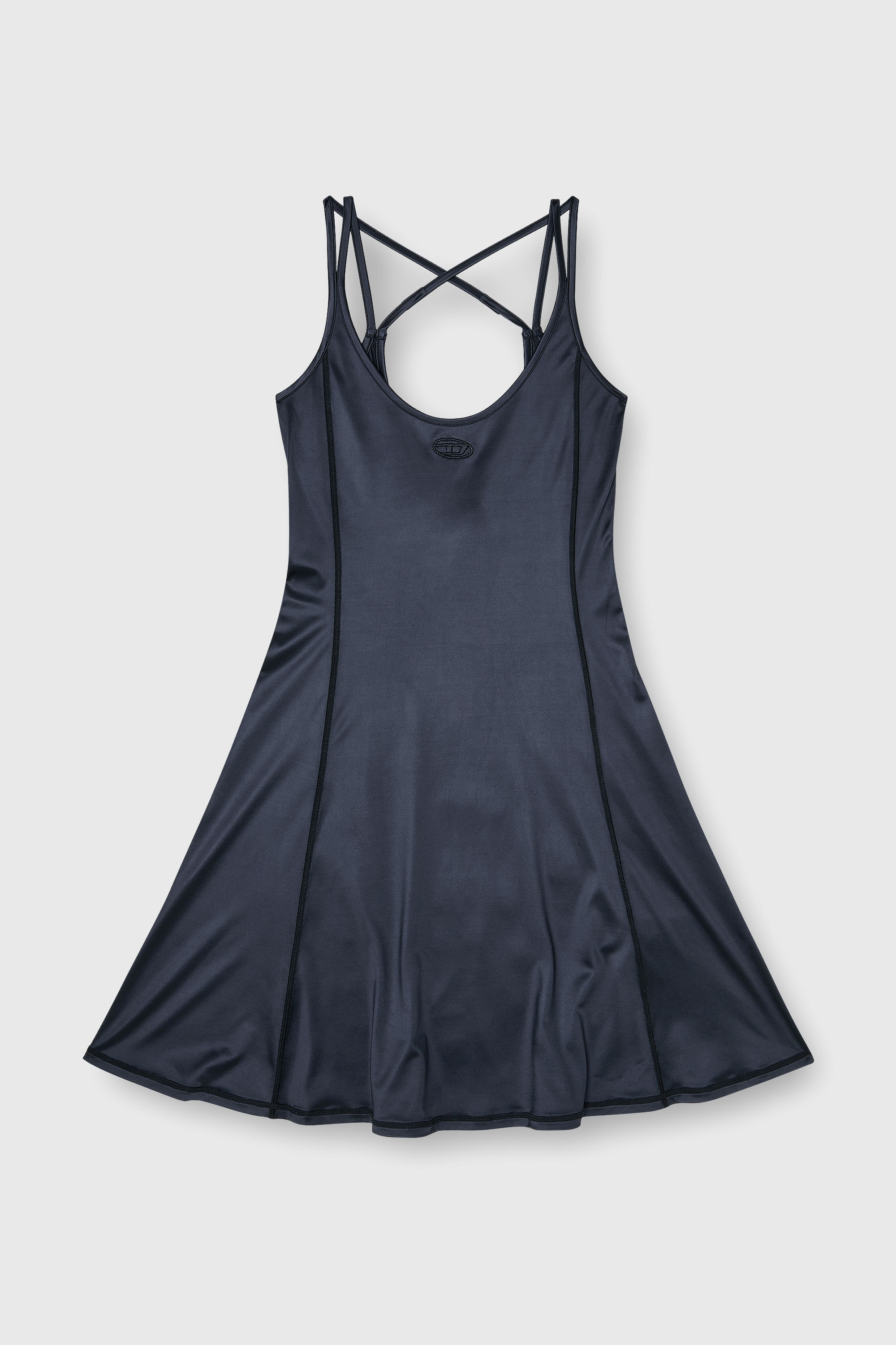 Diesel - D-IMMY, Vestido mini fluido con tirantes dobles Mujer in Negro - 1