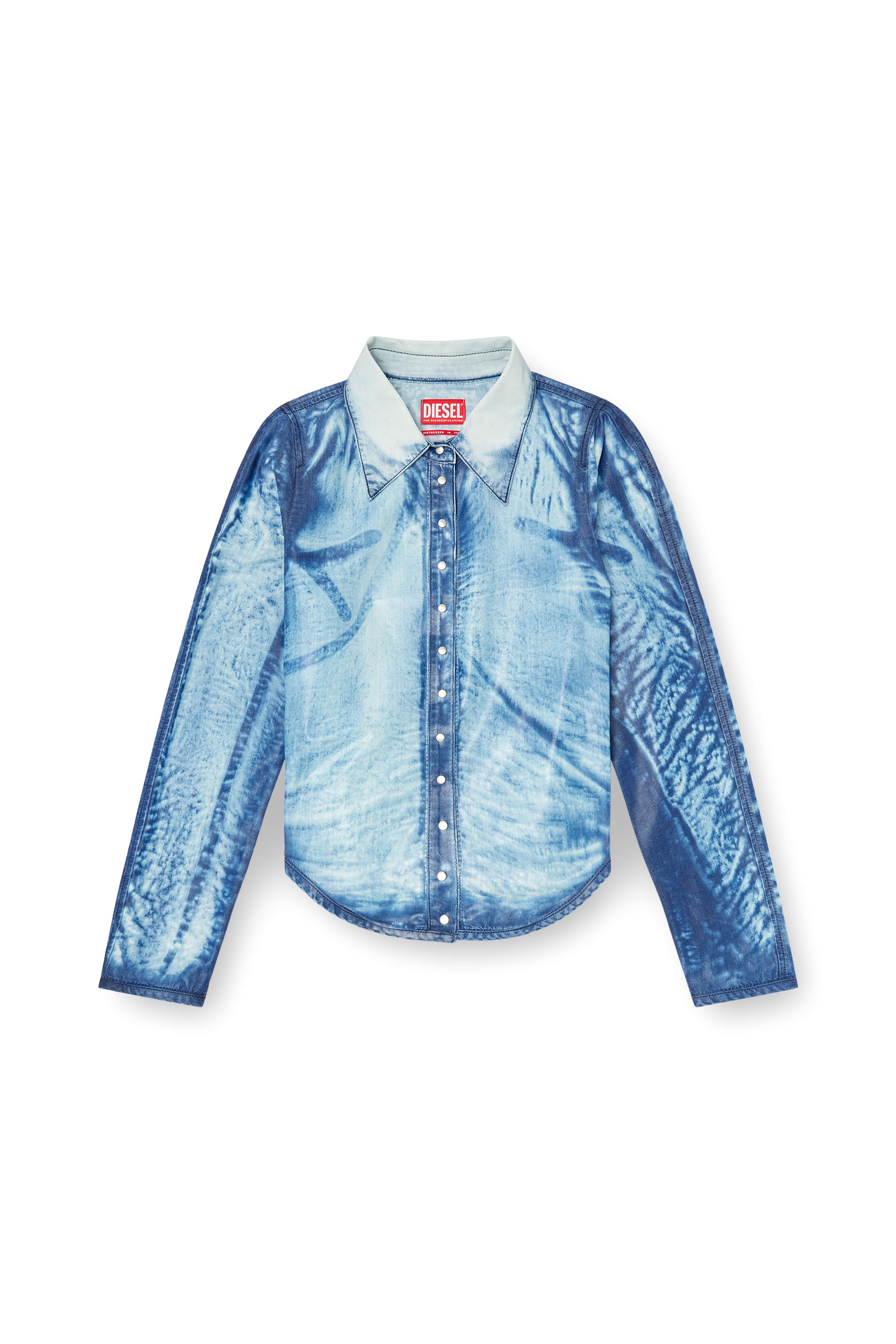 Diesel - DE-LYRIA-FSI, Camisa de denim Lyocell lavado oscuro Mujer in Azul marino - 3