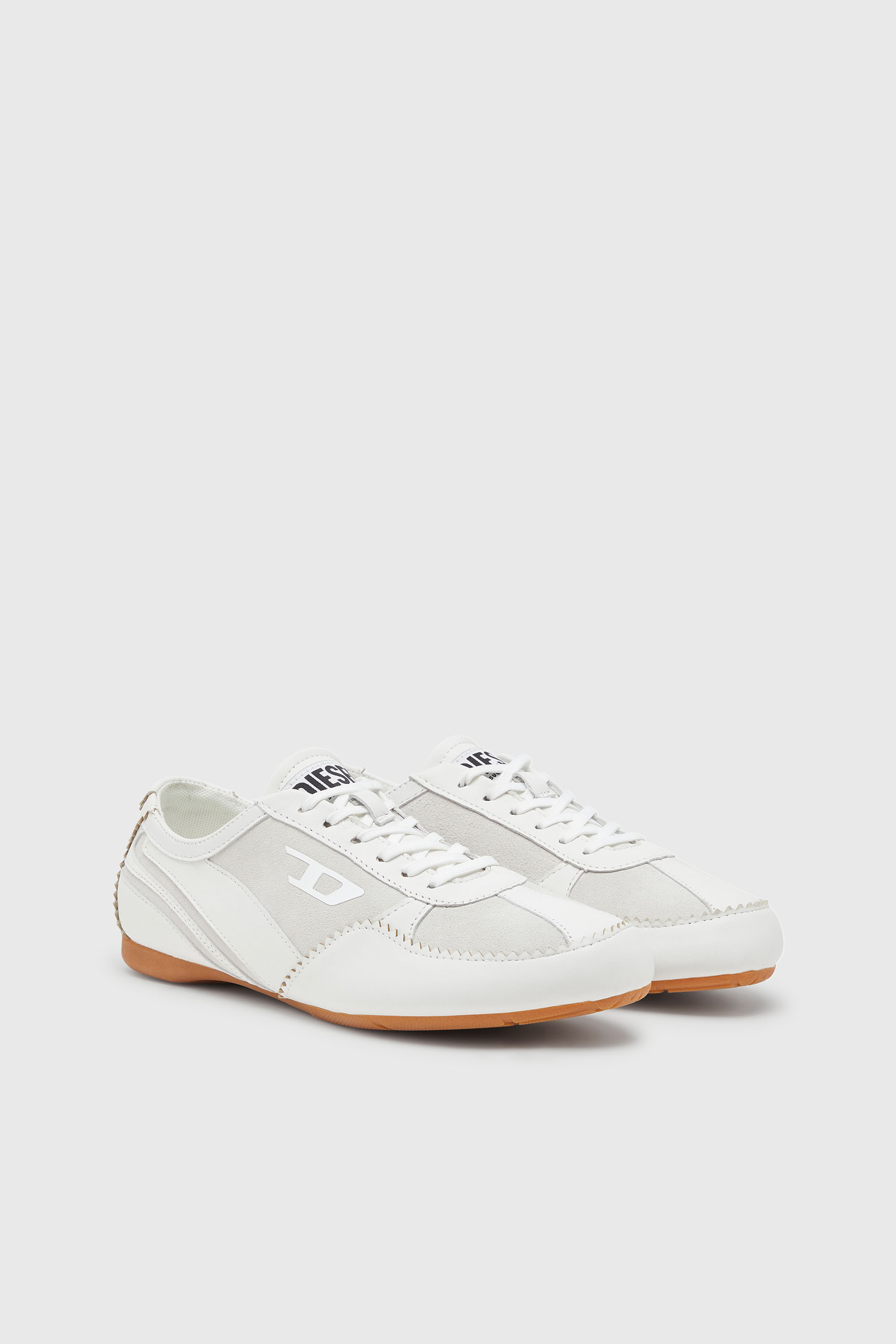 Diesel - D-MILE LOW W, D-Mile-Zapatillas en cuero y ante Mujer in Blanco - 2