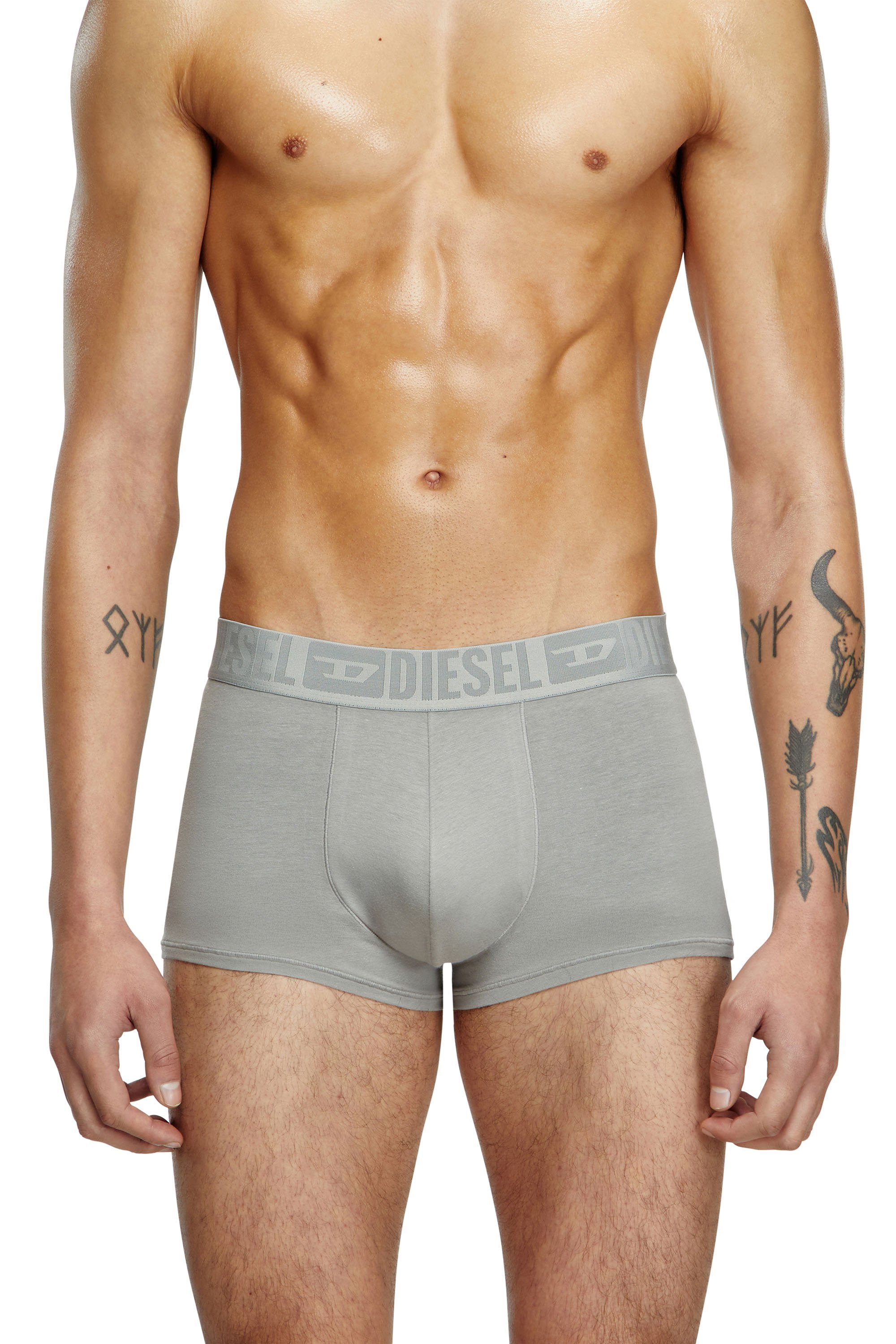 Diesel - BENJAMIN-D-MONO-3PACK, Man's Three-pack plain boxer briefs in Grey/Black - 2