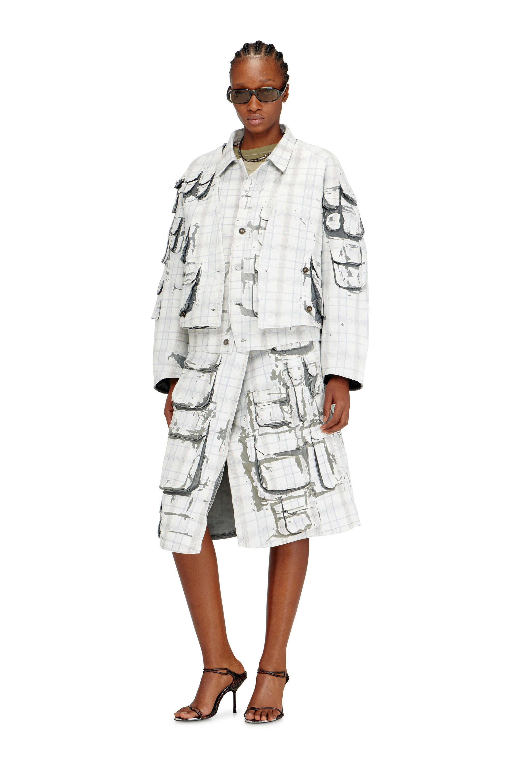 Diesel - DE-TALBAR-FSI, Chaqueta c&aacute;rdigan vaquera con efecto peel-off Mujer in ToBeDefined - 2