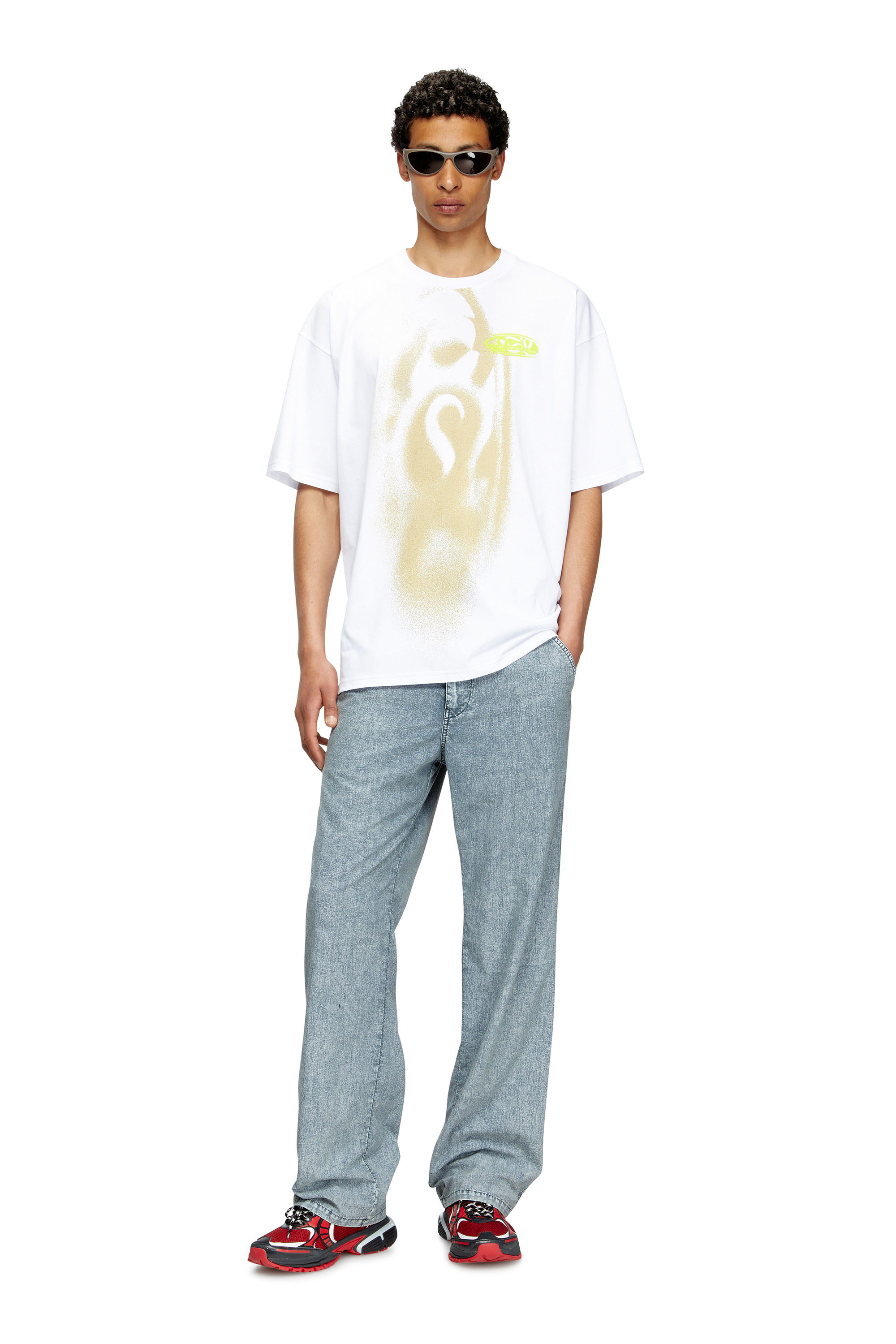 Diesel - T-BOXT-T7, Camiseta con estampado con efecto aerosol Hombre in Blanco - 2