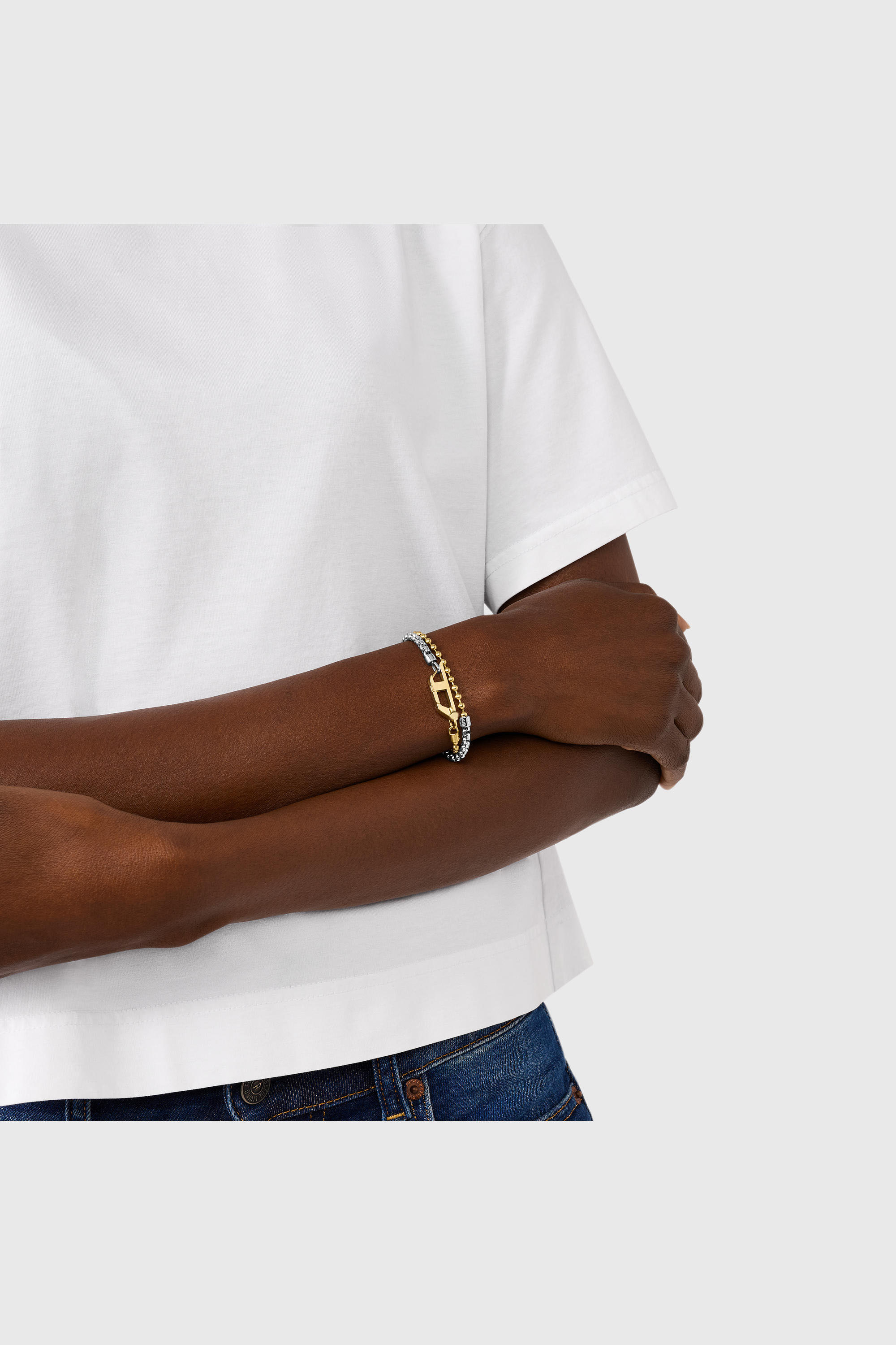 Diesel - DX1570931 JEWEL, Pulsera de cadena de acero inoxidable en dos tonos Unisex in Plateado - 3