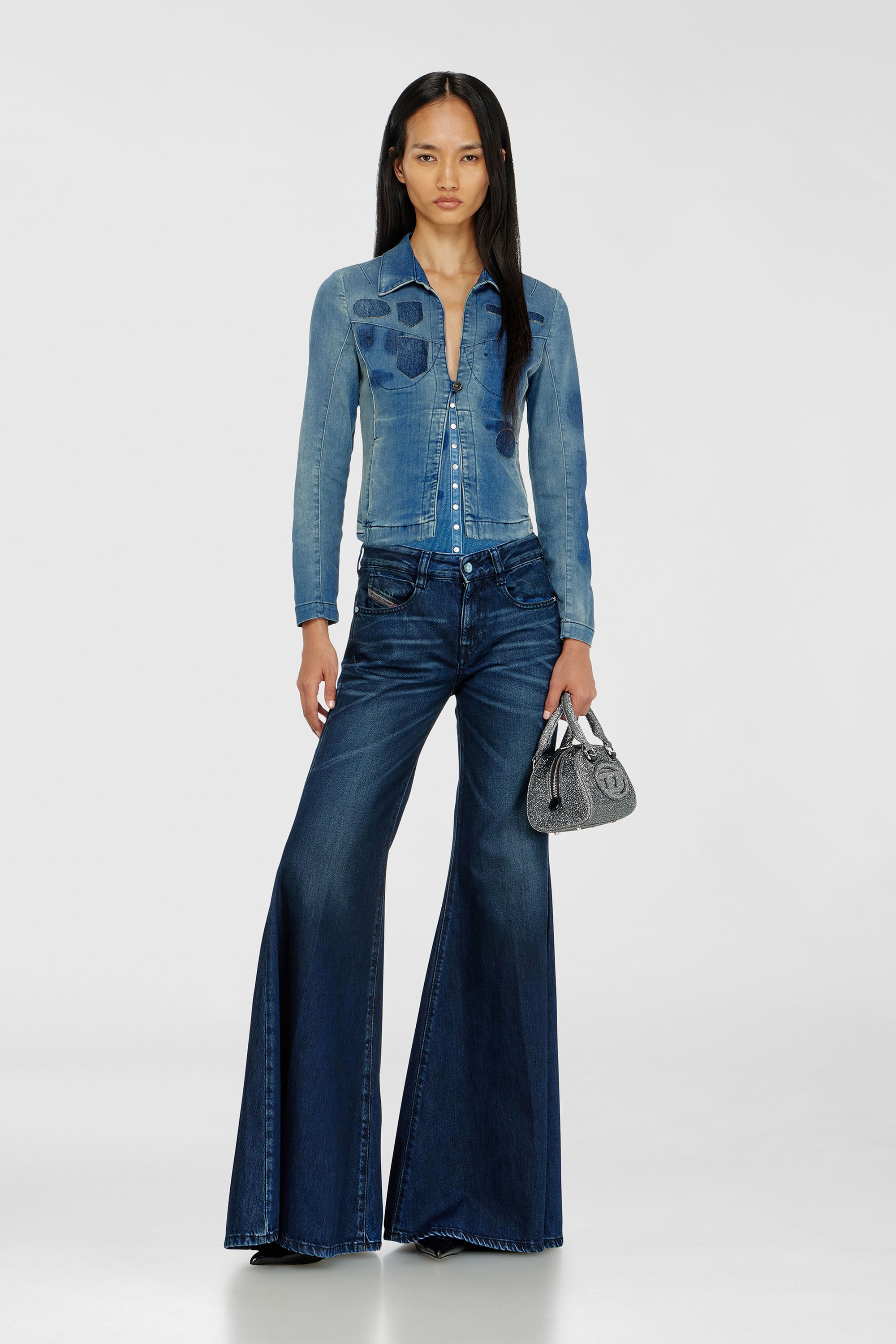 Diesel - Woman's Flare Jeans 1970 D-Bleess 09N21, Dark Blue - 1