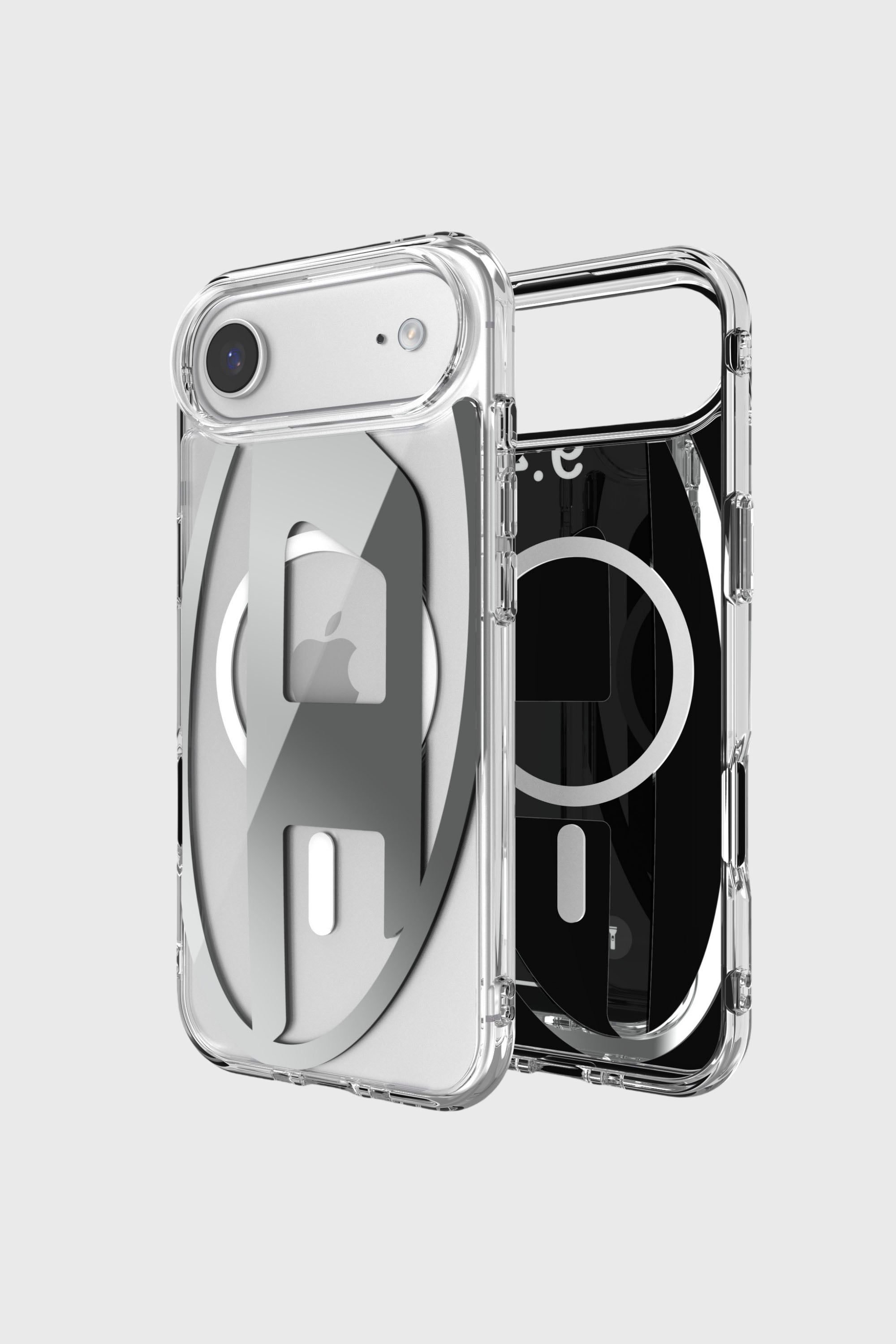 Diesel - 60412 AOP CASE, Funda met&aacute;lica Oval D con Magsafe para iPhone 17 Air Unisex in Gris - 1