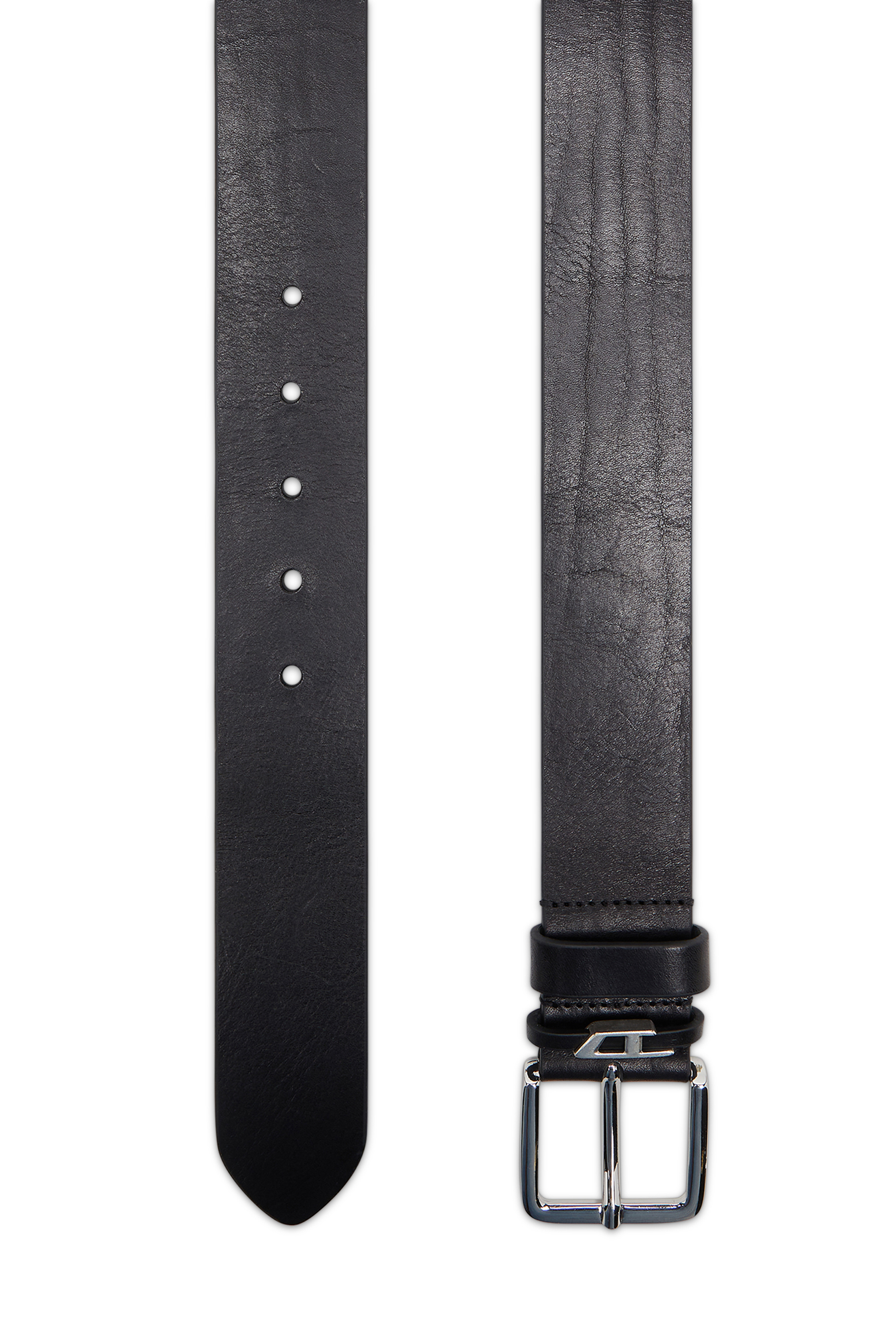 Diesel - B-D LOOP, 4 cm cintur&oacute;n de cuero arrugado Hombre in Negro - 2