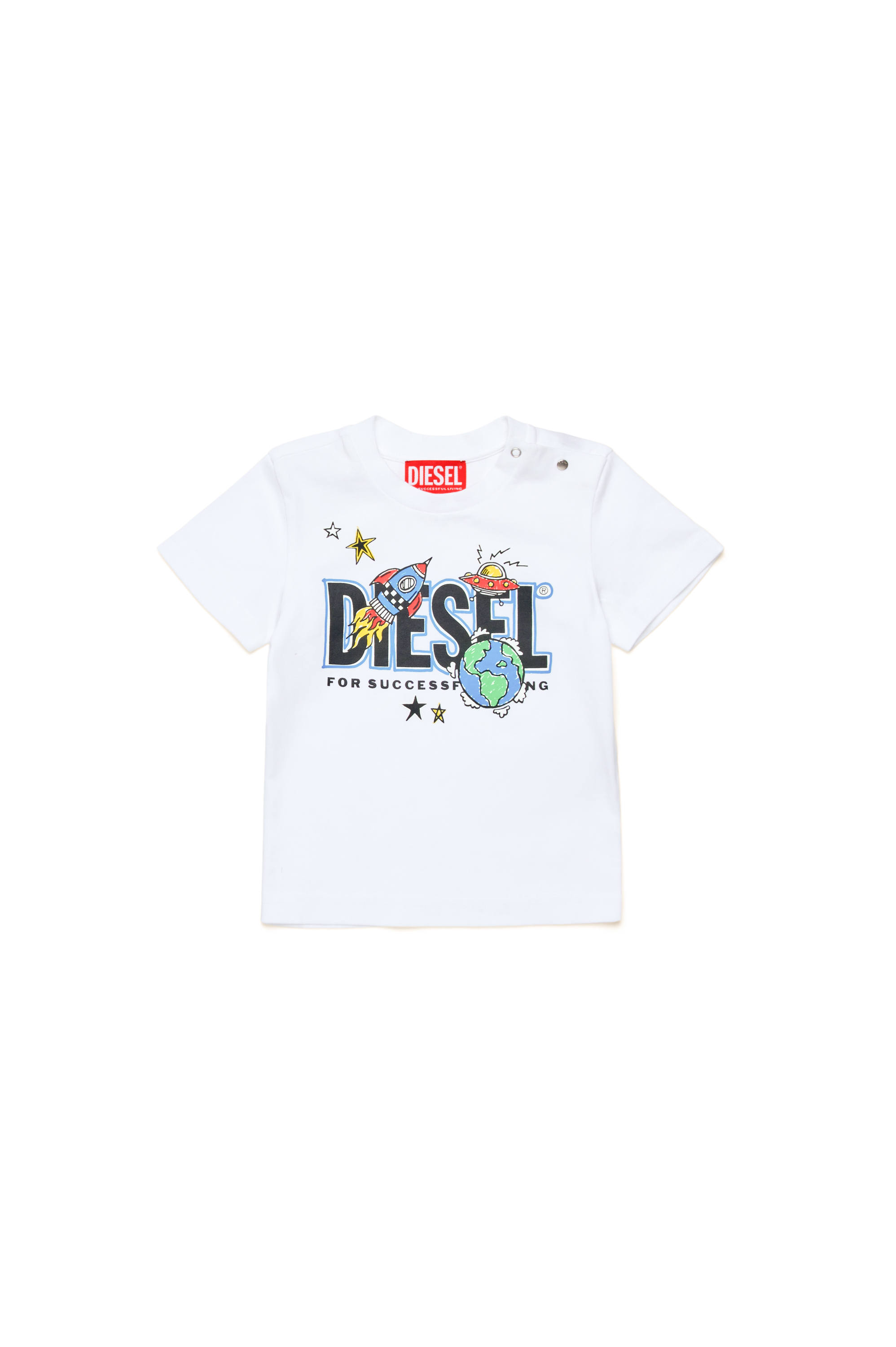 Diesel - TBIMBOB, Camiseta con logotipo de cohetes Hombre in Blanco - 1