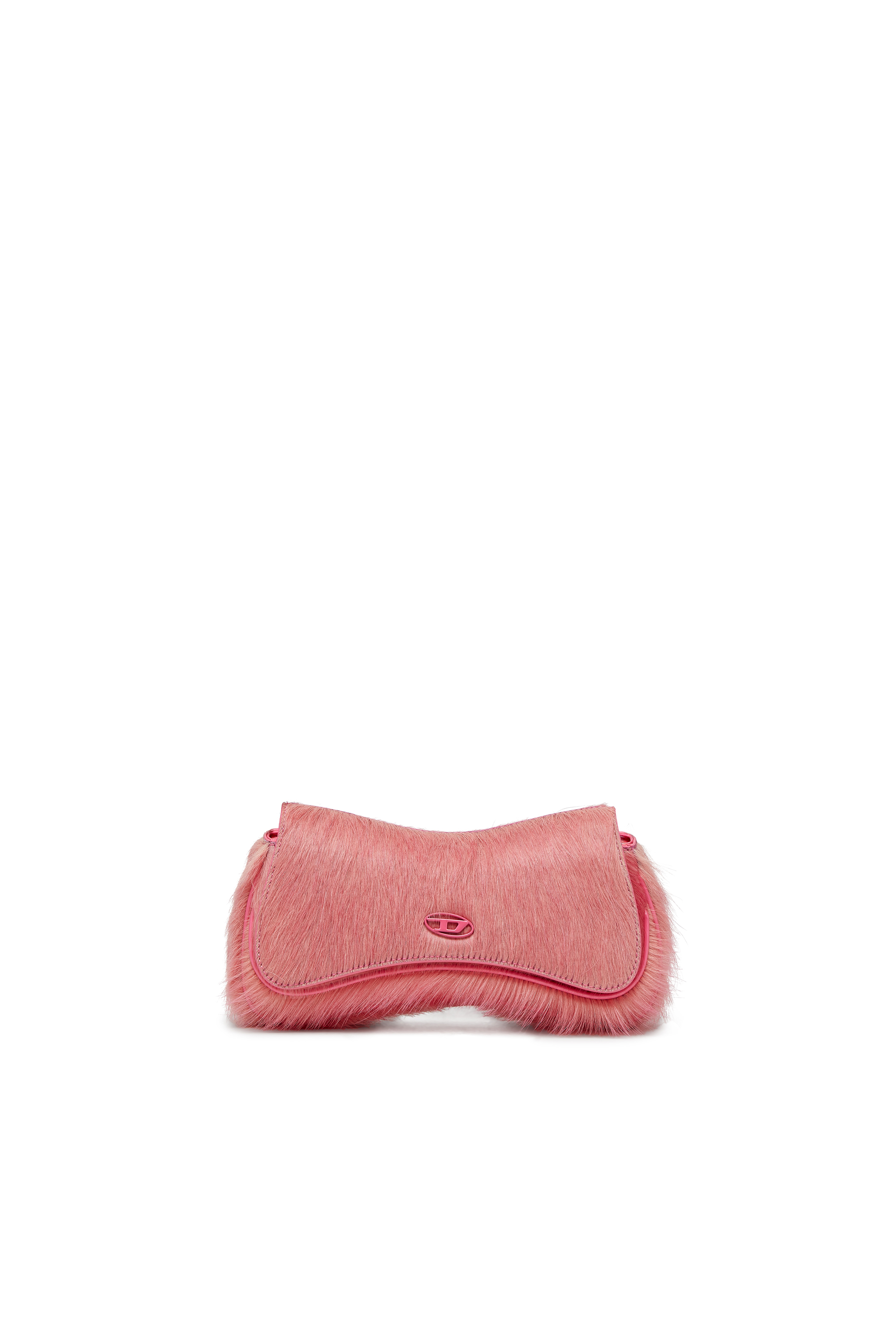Diesel - PLAY CLUTCH, Bolso tipo clutch de cuero peludo coloreado Mujer in Rosa - 1