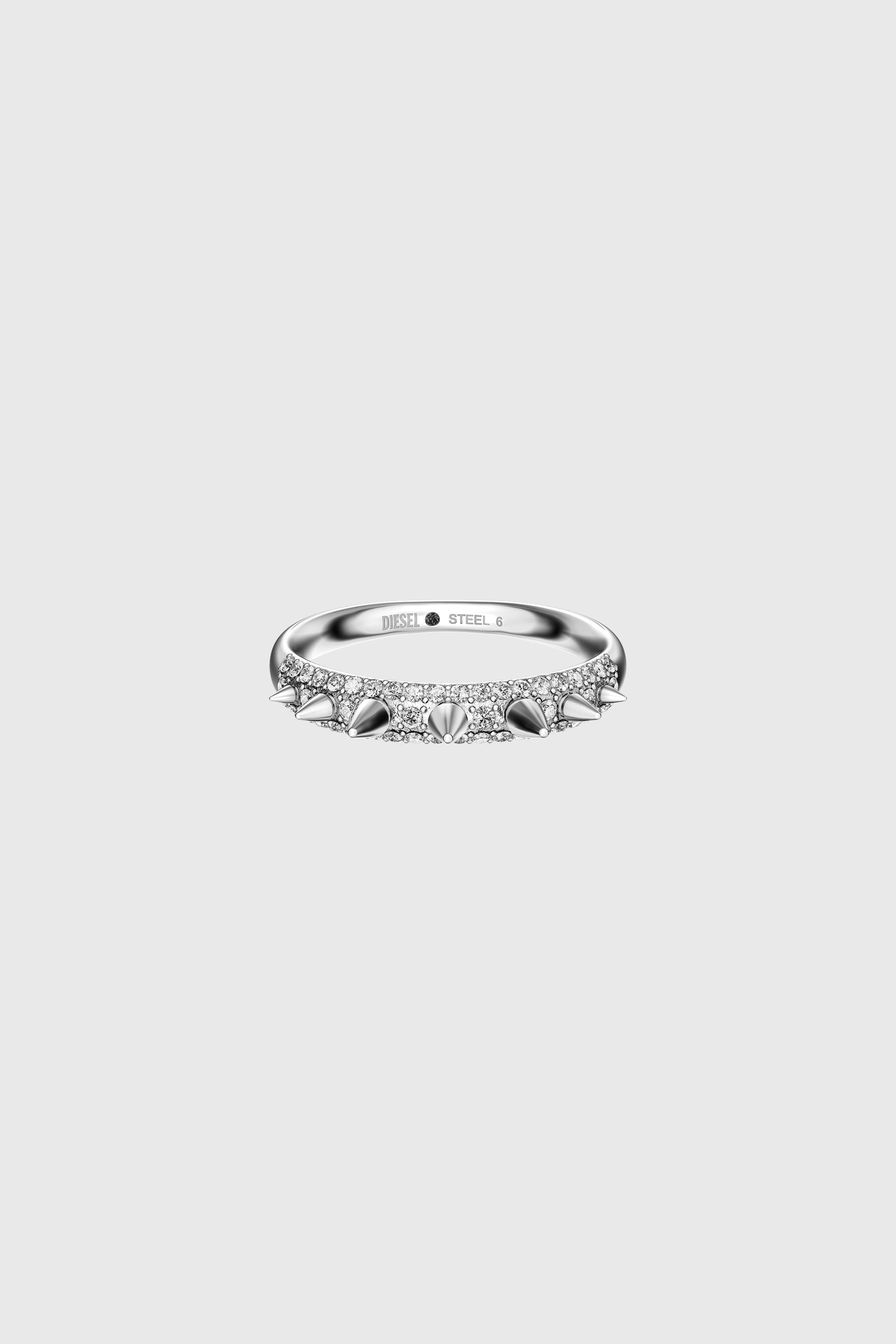 Diesel - DX1729040, Unisex's Stainless Steel Band Ring in Silver - 2