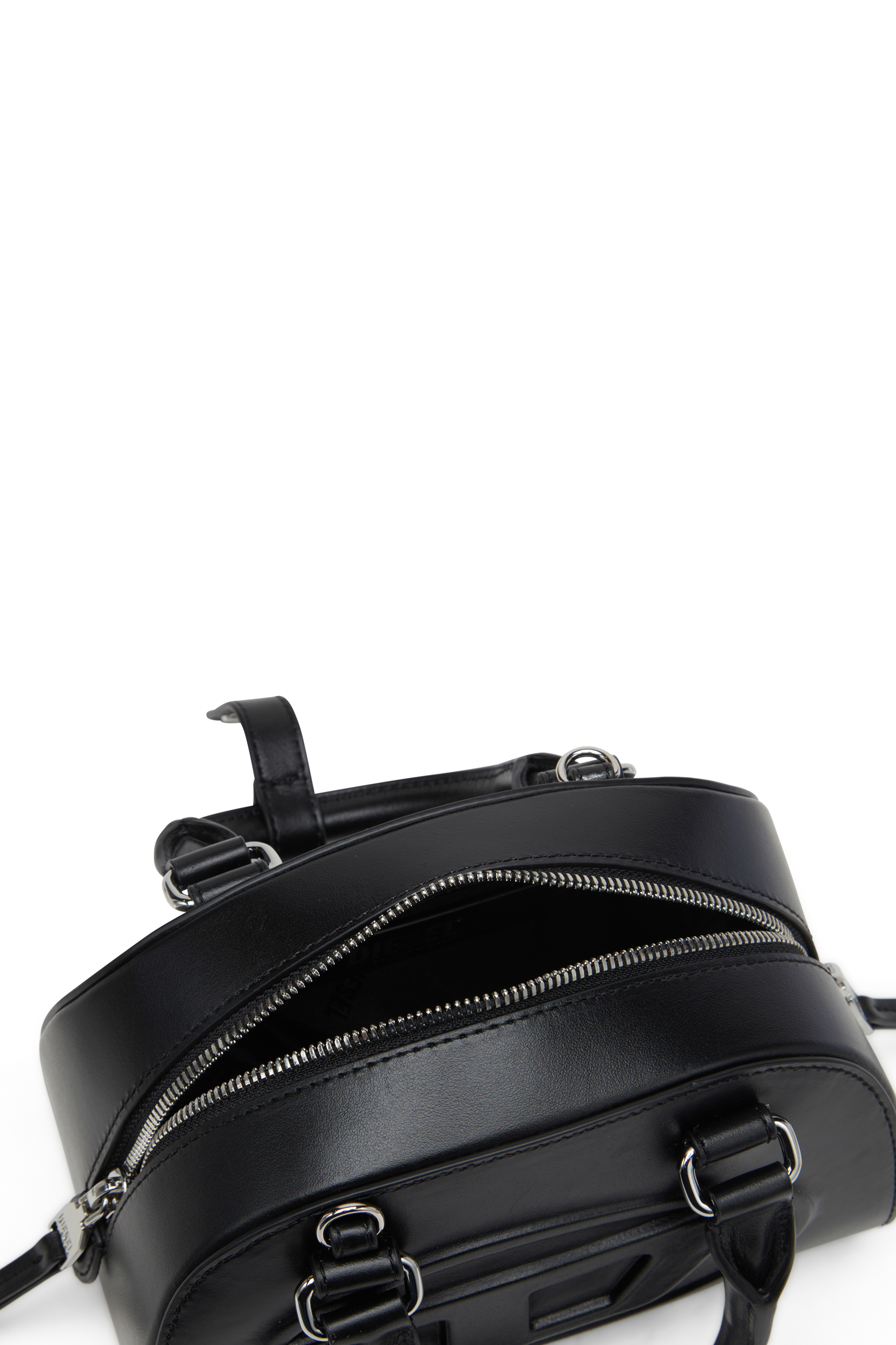 Diesel - 1DR DOME CROSSBODY, Mini bolso de cuero tipo bowling Mujer in Negro - 4