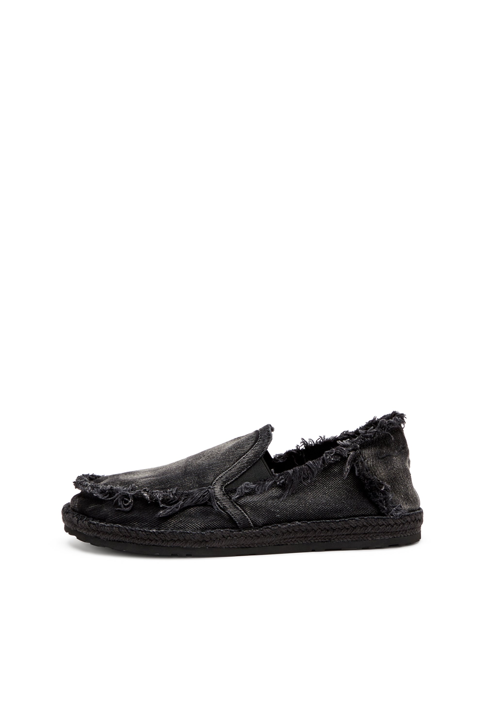 Diesel - D-LUKAS ESP, Man's Espadrille loafers in distressed denim in Black - 2