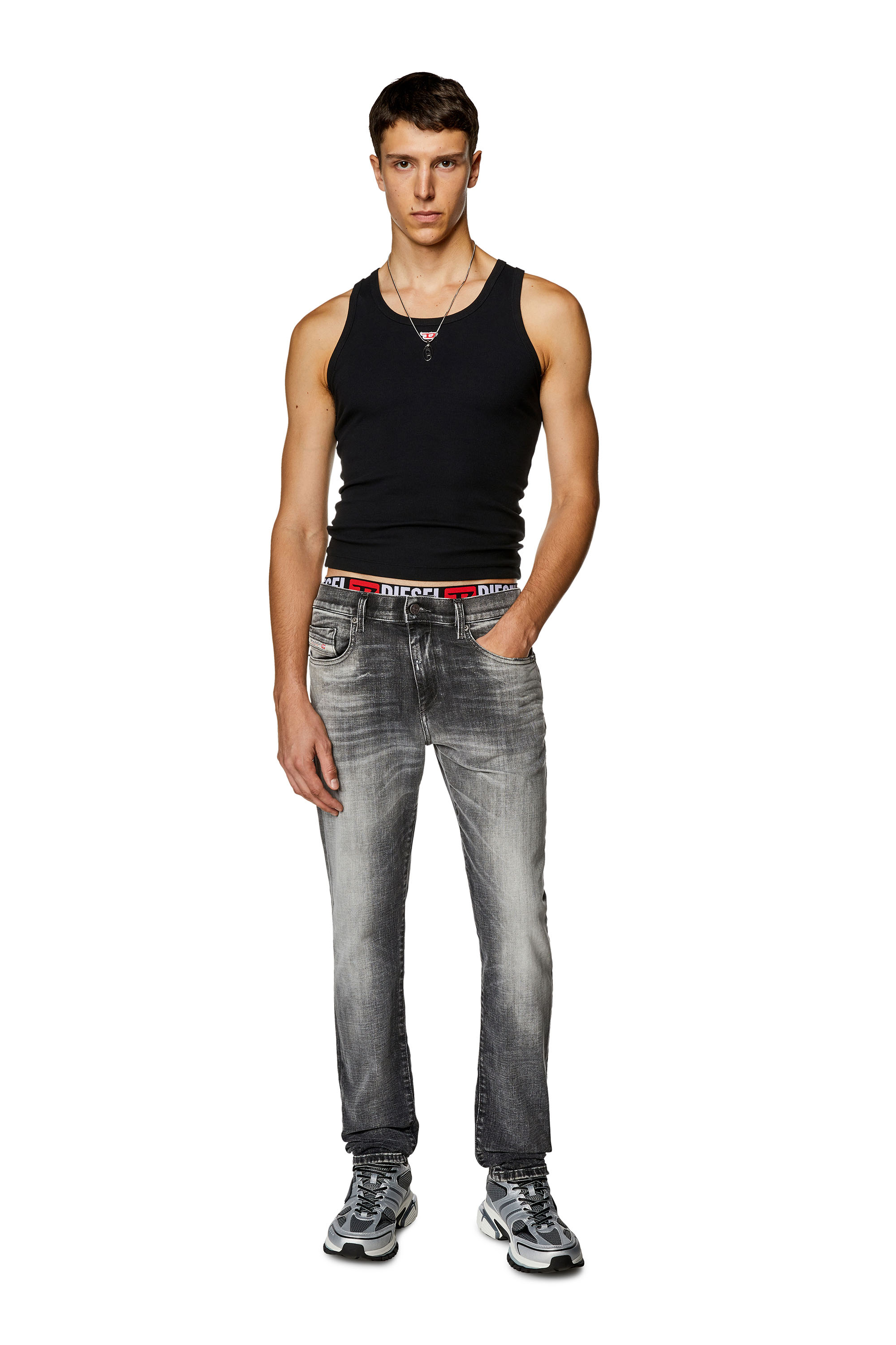Diesel - Slim Jeans 2019 D-Strukt 09G88, Negro/Gris oscuro - Image 4