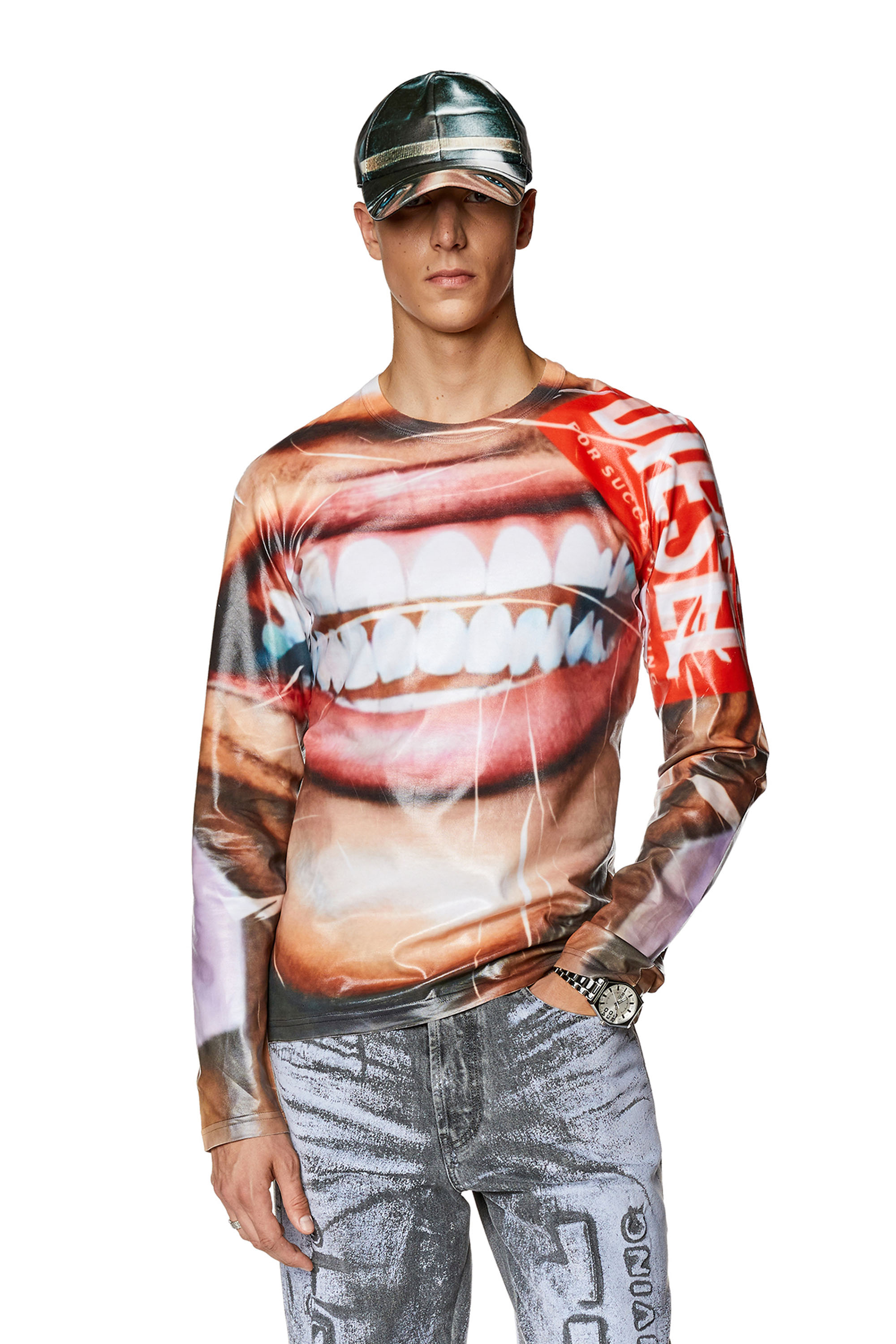 Diesel - T-NIBE-LS, Beige/Blanco - Image 1