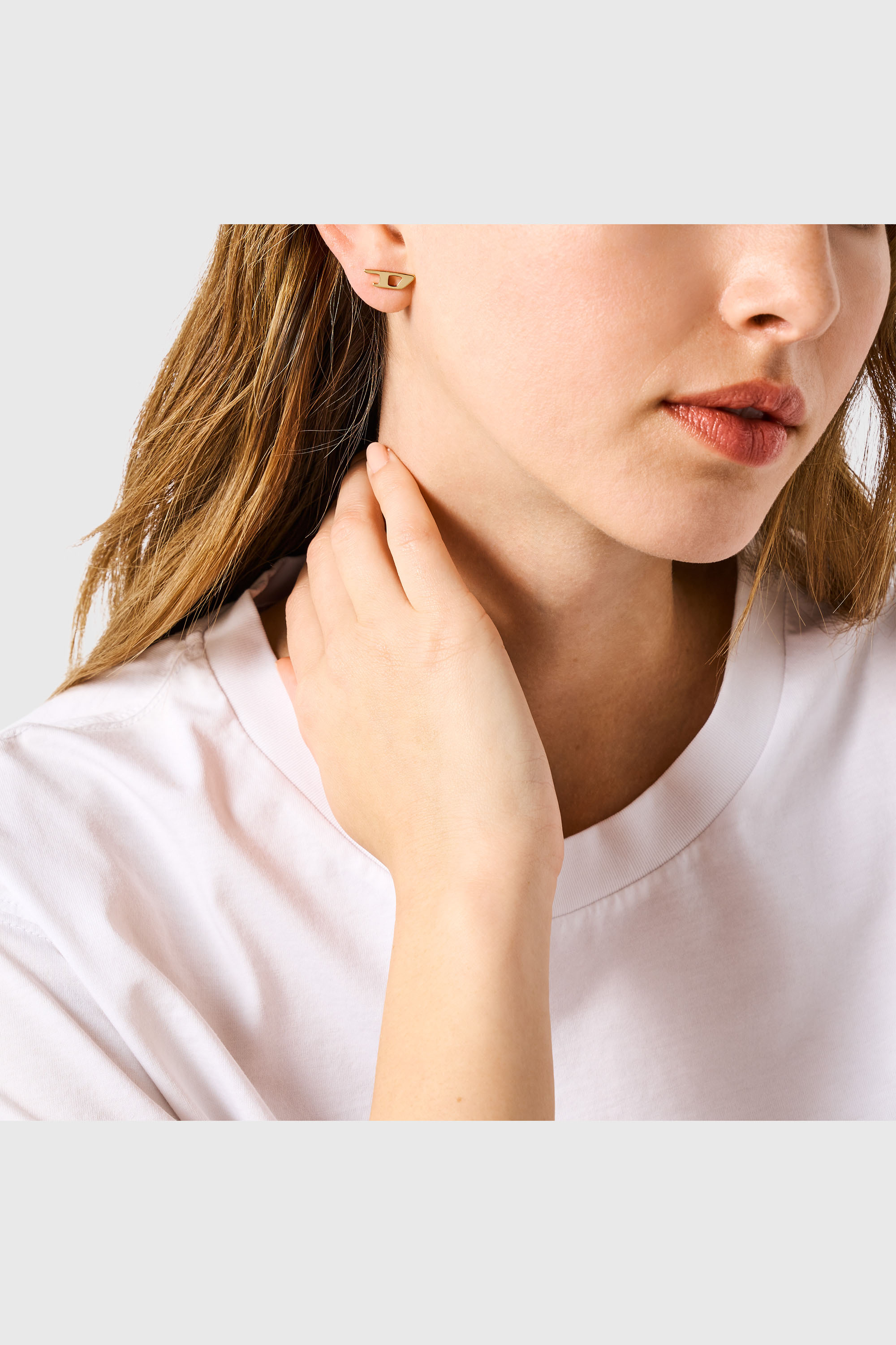 Diesel - DX1520, Unisex's Gold-tone Stainless steel stud earring in Gold - 3
