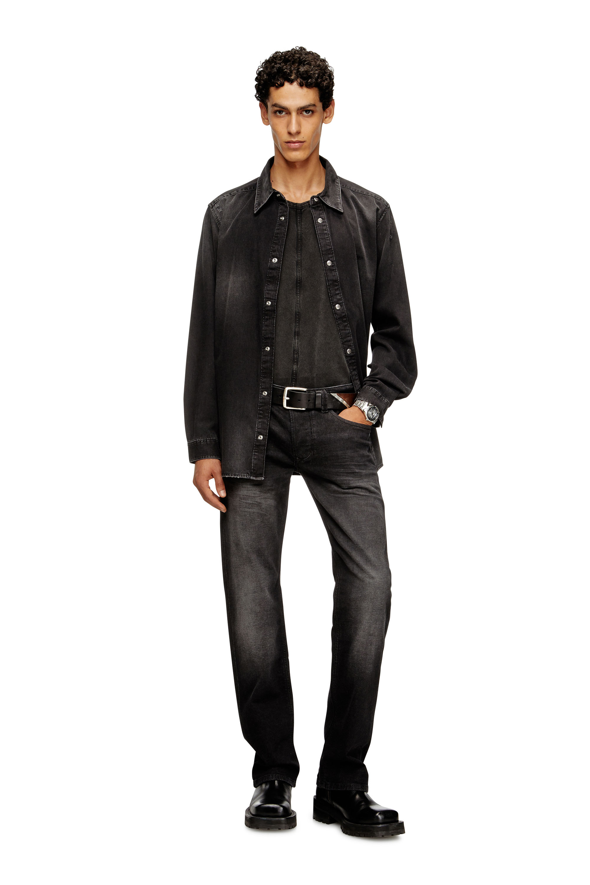 Diesel - D-SIMPLY, Camisa de denim de manga larga Hombre in Negro - 2