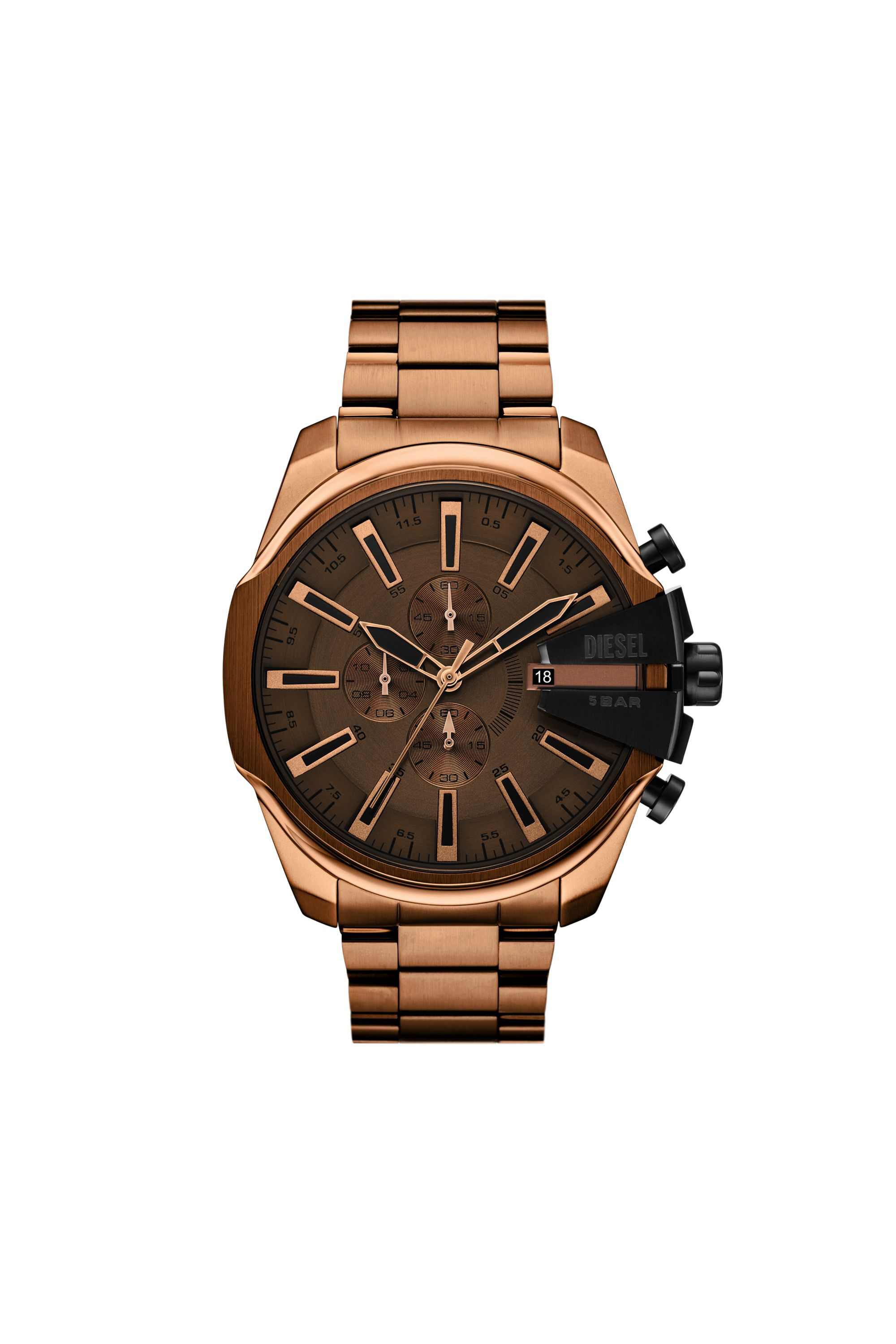 Diesel - DZ4697 WATCH, Reloj Mega Chief slim marrón de acero inoxidable Hombre in Marrón - 1