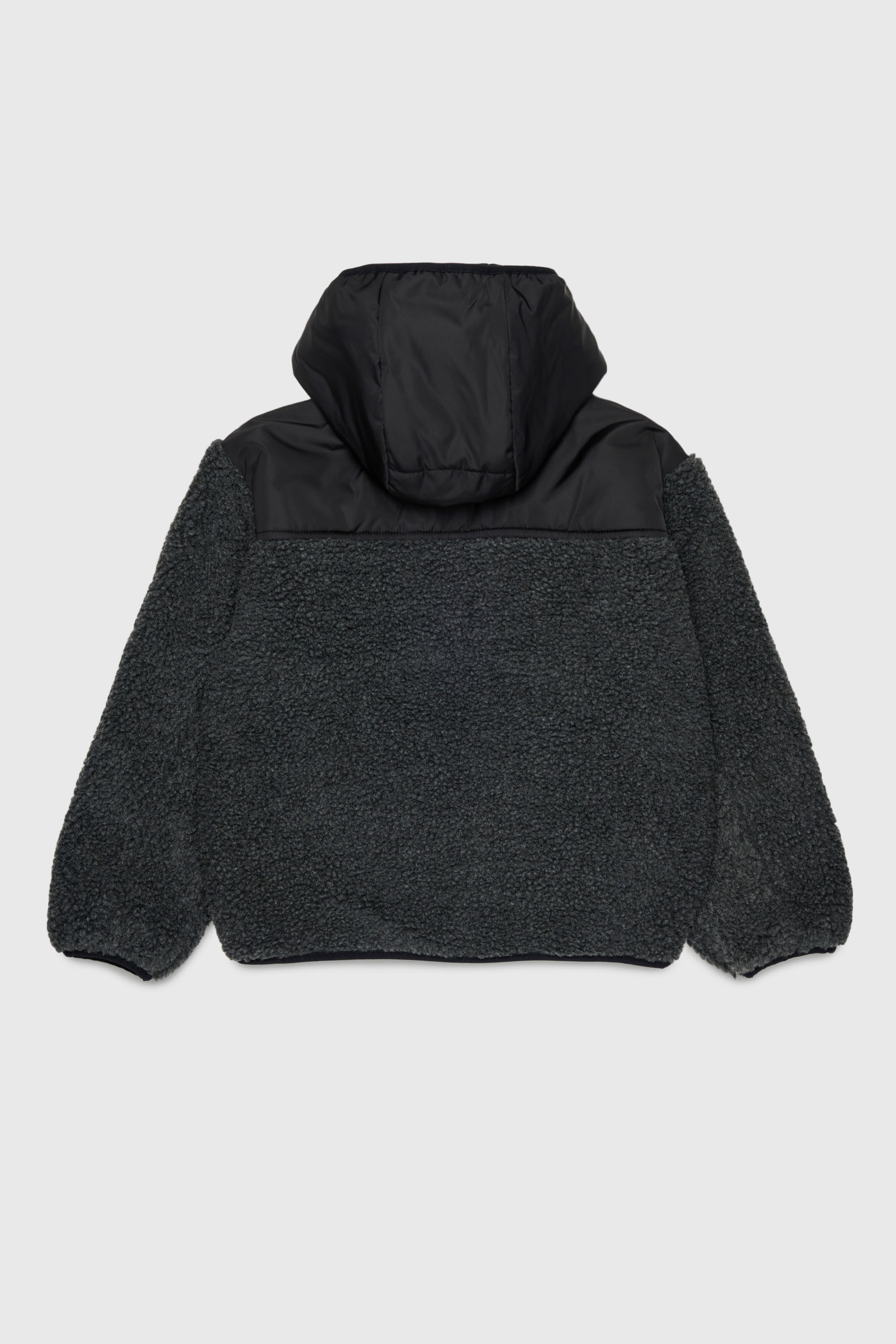 Diesel - JSHEAR, Man's Hooded jacket in nylon and teddy fleece in Black - 2