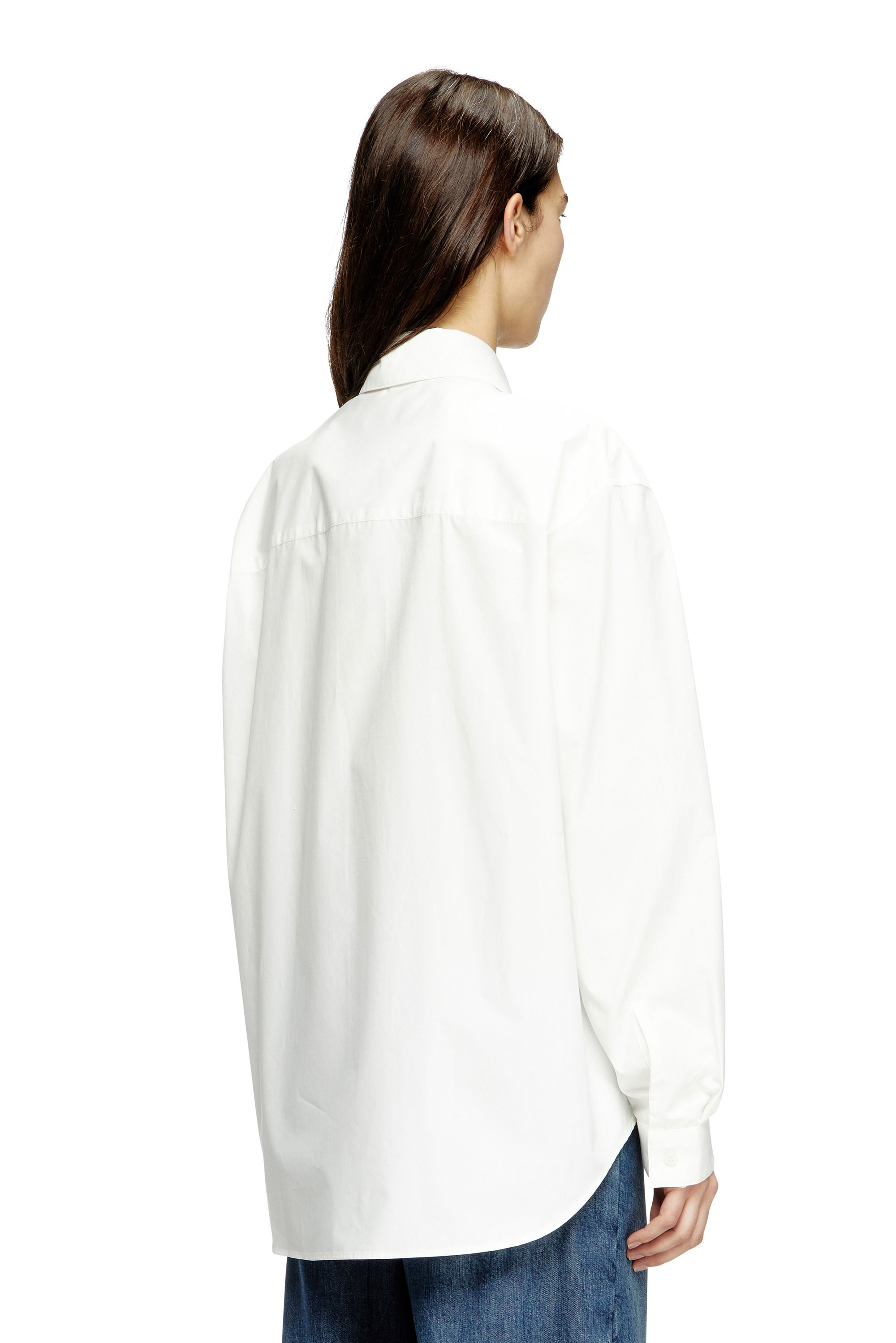 Diesel - S-SIMPLY-C-WN-R1, Camisa estilo boyfriend con Oval D Mujer in Blanco - 4