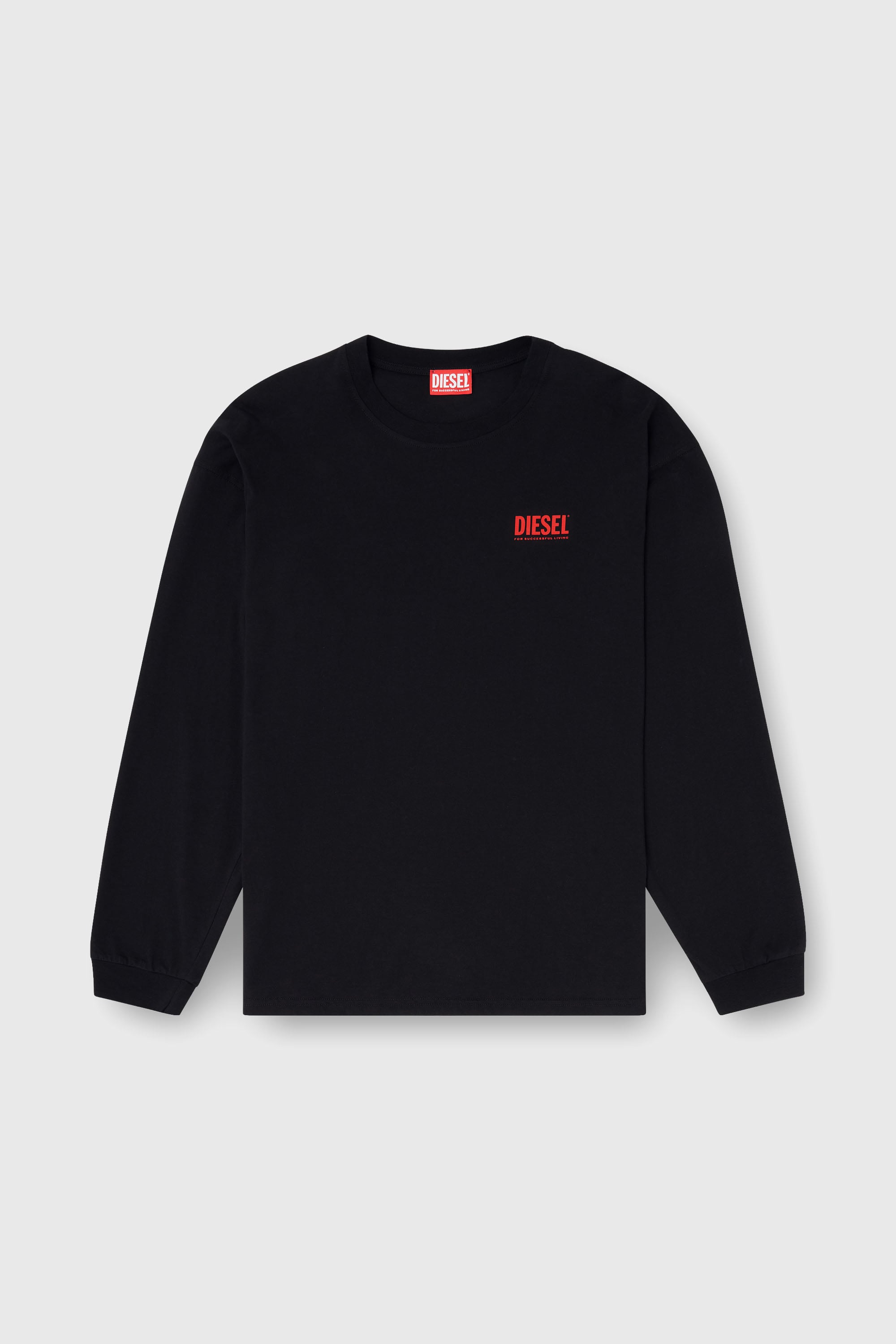 Diesel - T-BOXT-LS-BISK, Camiseta de manga larga y corte relajado con logotipo Biscotto Hombre in Negro - 2