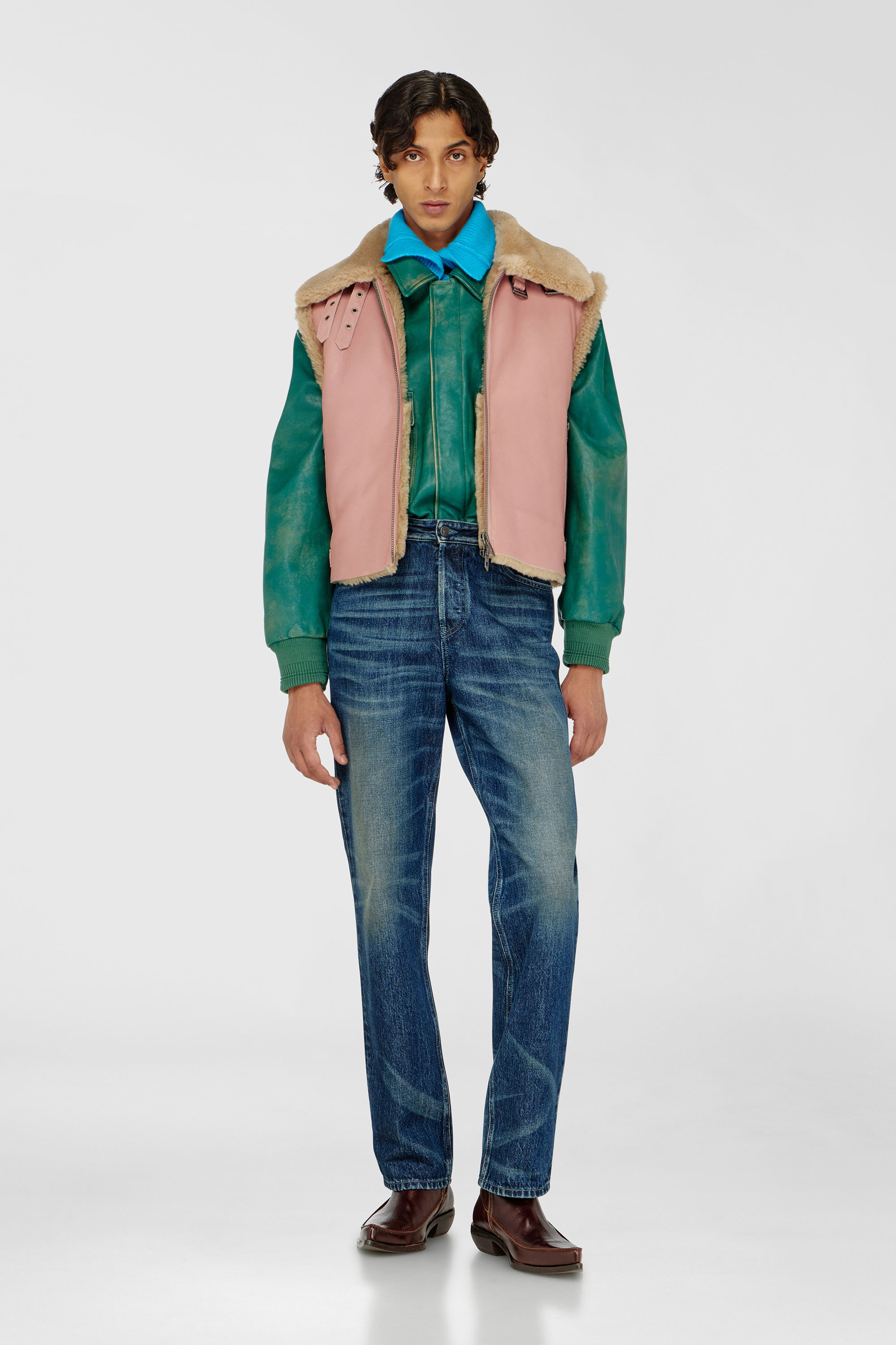 Diesel - L-HONT, Chaleco de piel de oveja Hombre in Rosa - 2