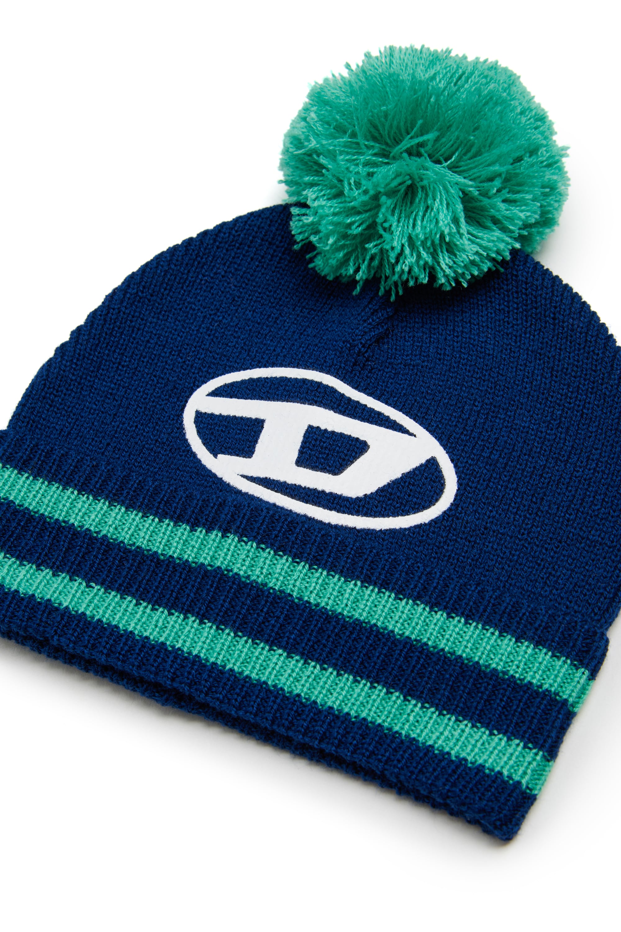 Diesel - FUTEEB, Gorro de punto a rayas con pomp&oacute;n, mezcla de lana Unisex in Multicolor - 3
