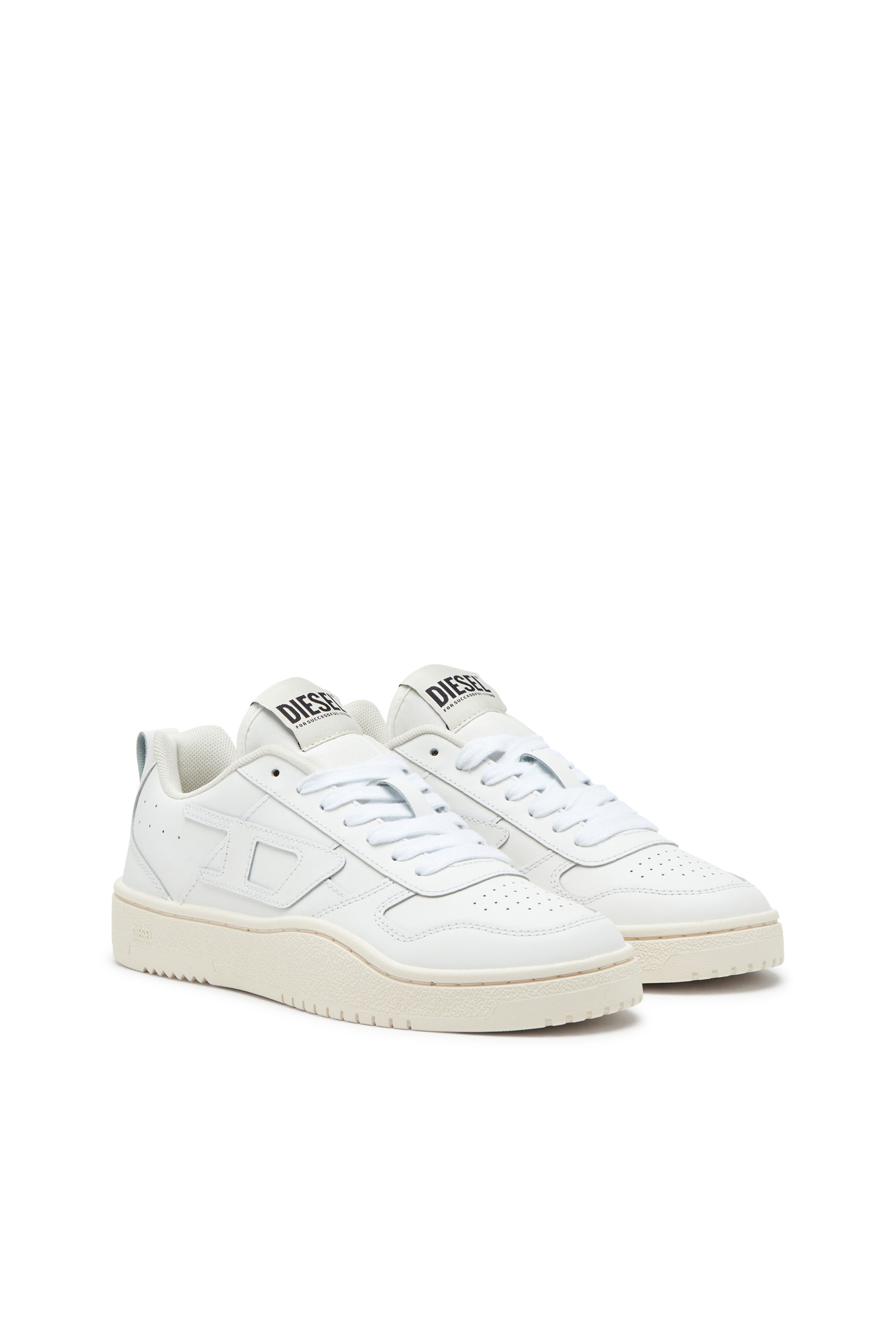 Diesel - S-UKIYO V2 LOW, S-Ukiyo Low-Deportivas bajas de cuero y nailon Hombre in Blanco - 2