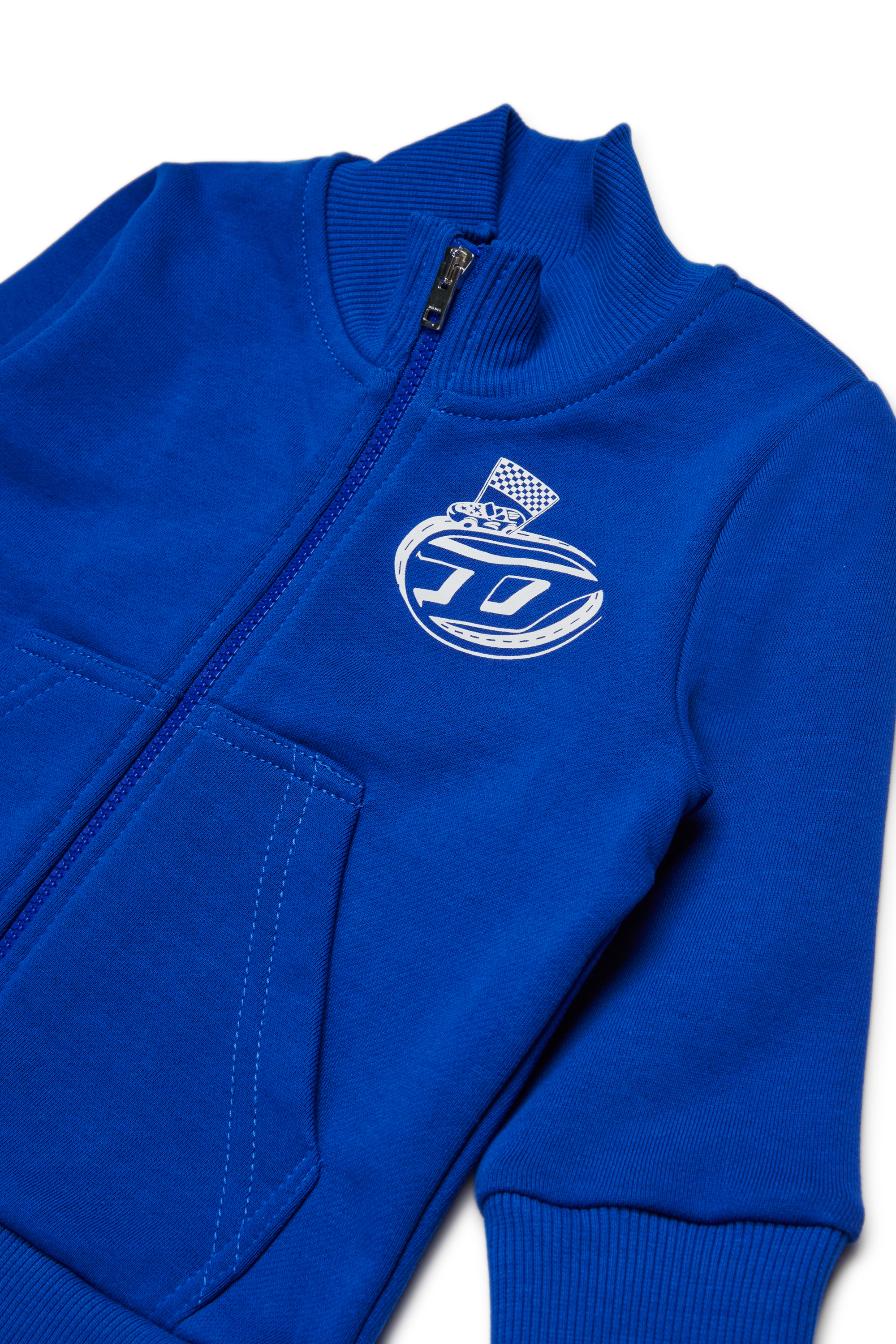 Diesel - SPINVIB, Sudadera de algodón con cremallera Hombre in Azul marino - 3