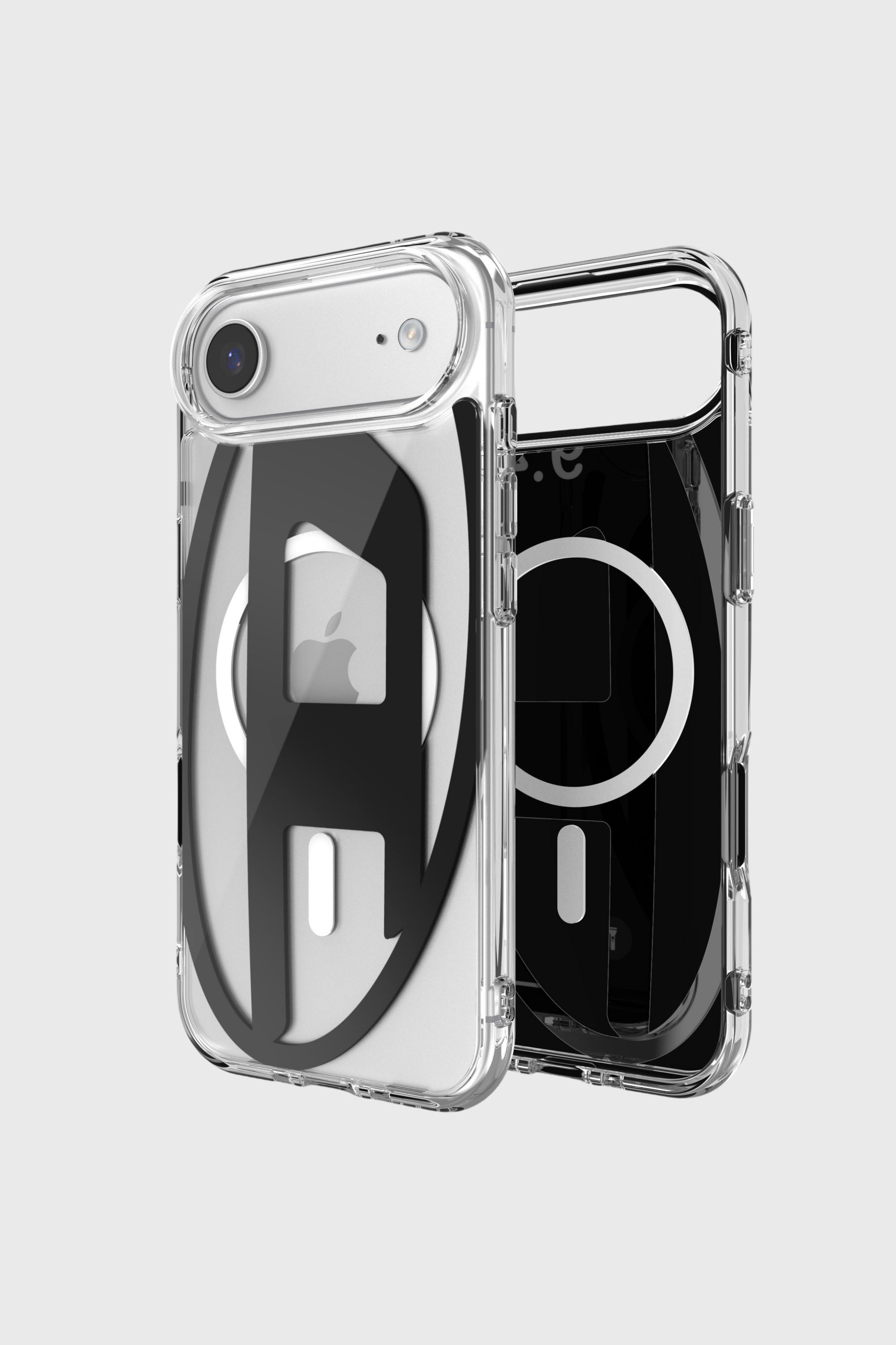 Diesel - 60416 AOP CASE, Funda met&aacute;lica Oval D con Magsafe para iPhone 17 Air Unisex in Negro - 1