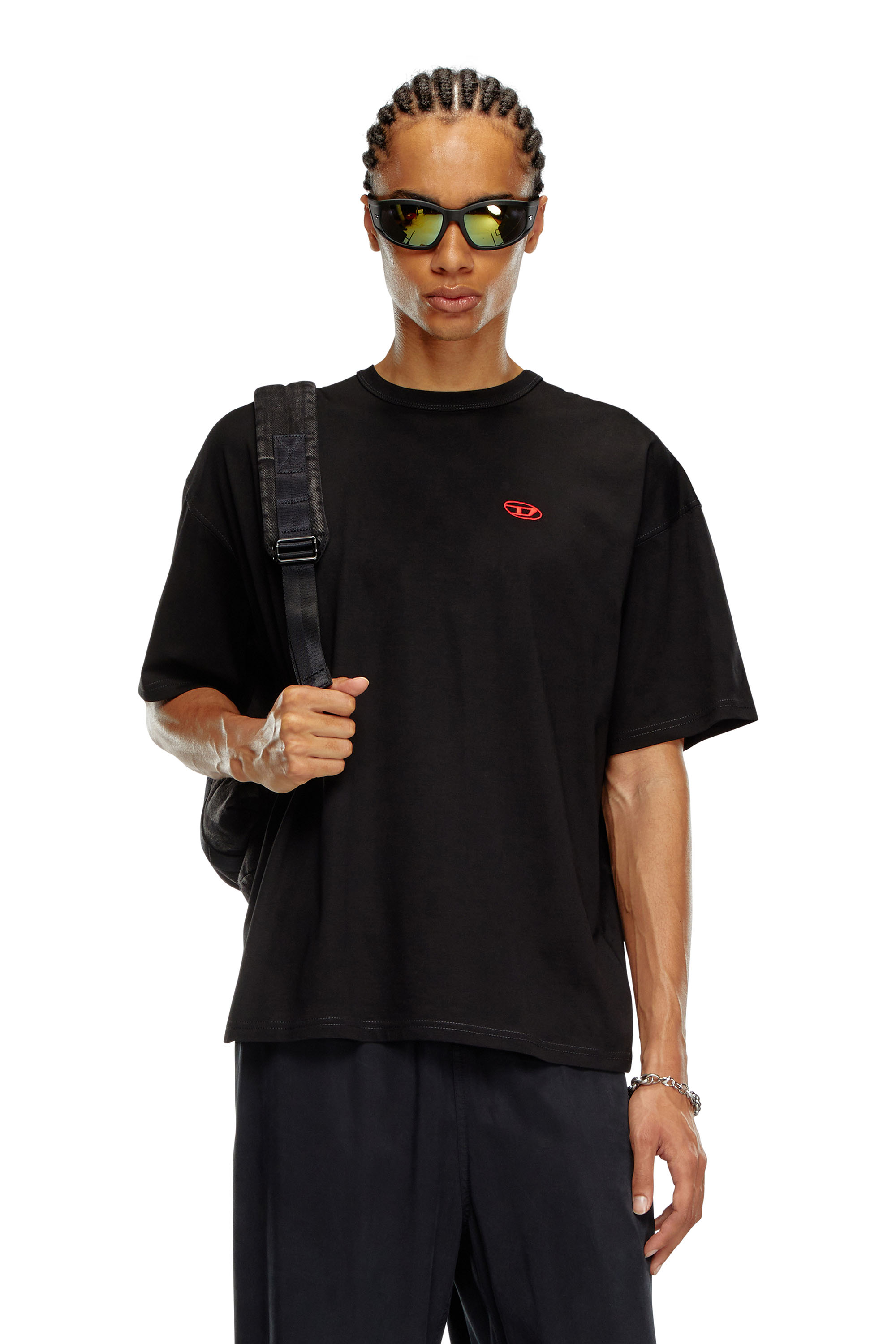 Diesel - T-BOXT-K18, Hombre Camiseta con estampado Oval D y bordado in Negro - Image 1