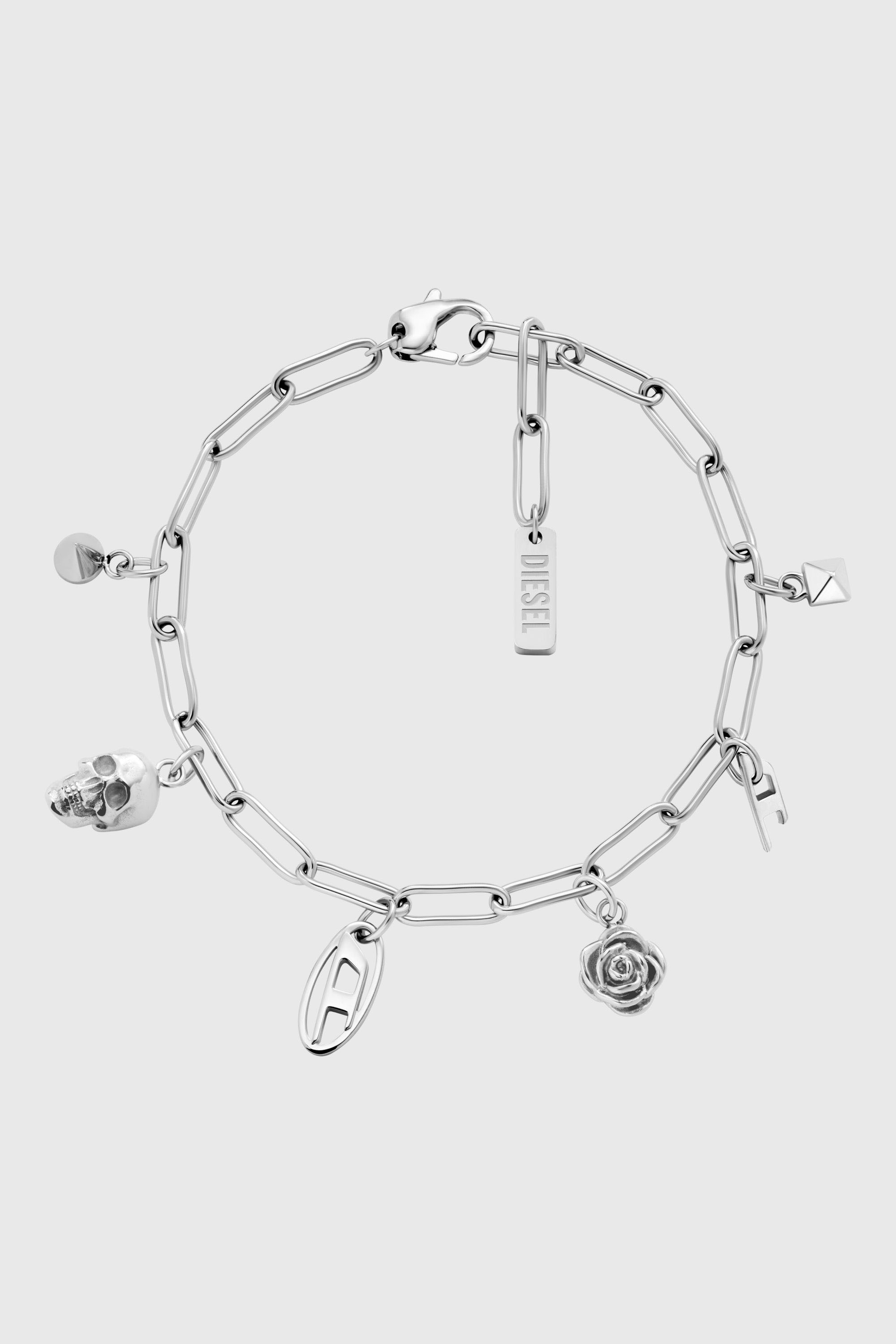 Diesel - DX1604040, Unisex's Stainless Steel Charm Bracelet in Silver - 1