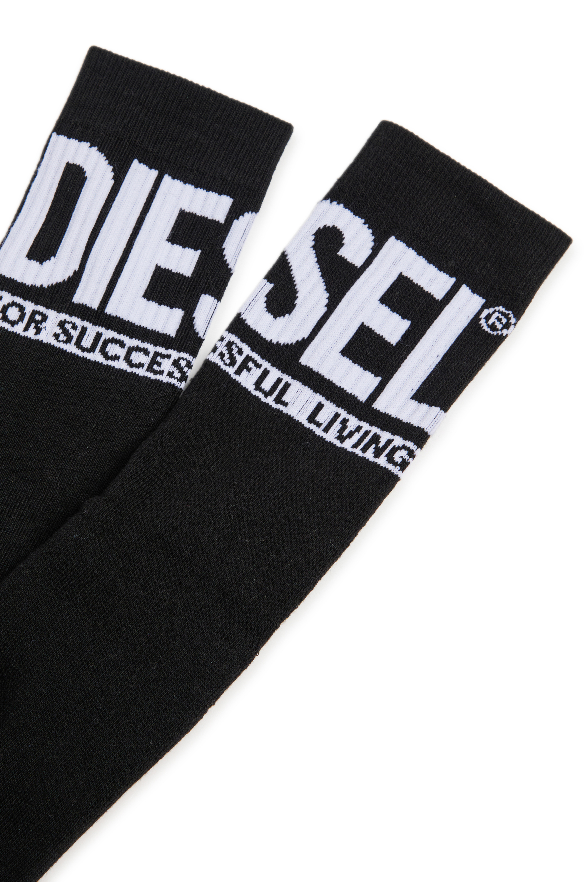 Diesel - SKM-ZRAYBIPACK, Set de dos pares de calcetines con logotipo Hombre in Negro - 3