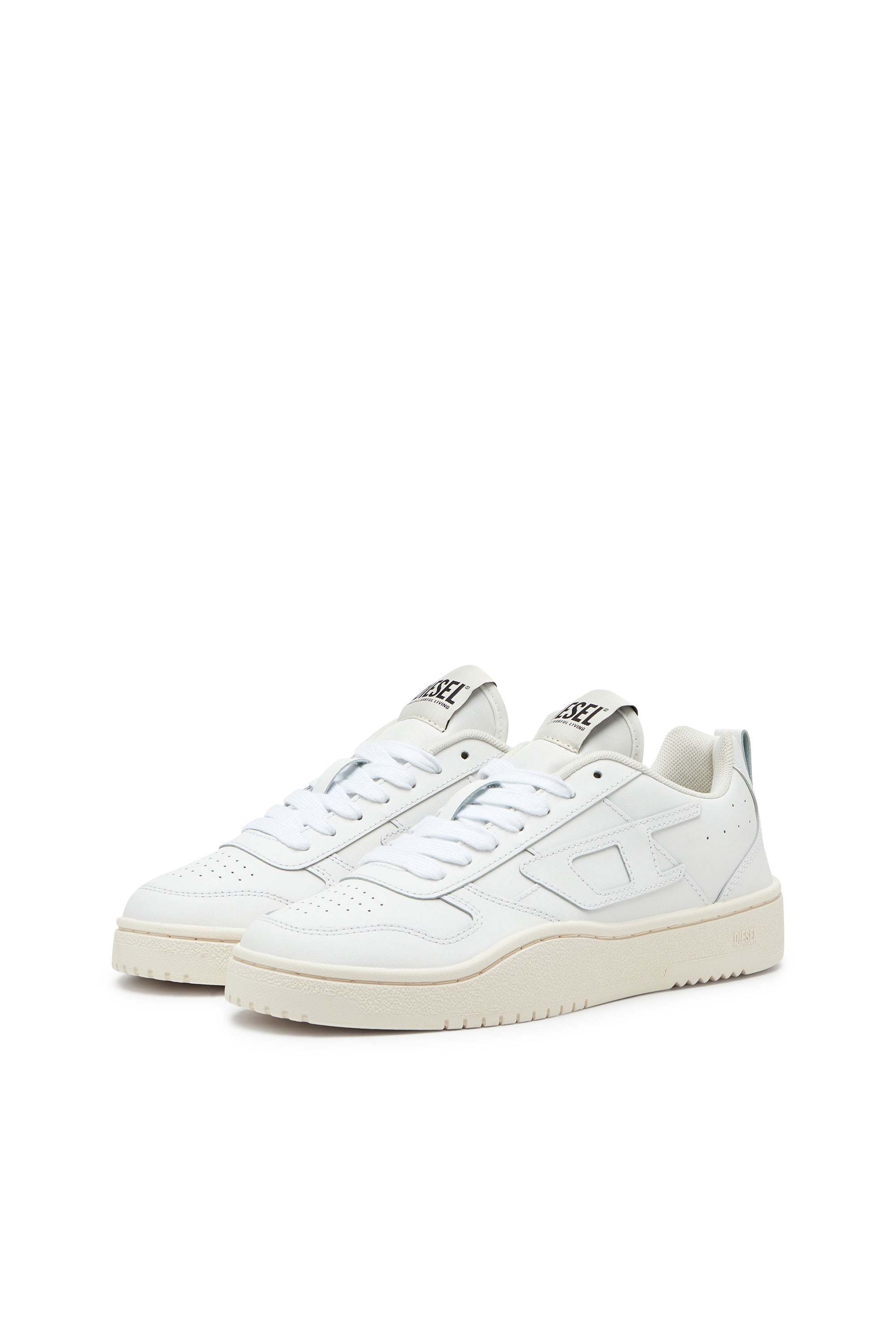 Diesel - S-UKIYO V2 LOW, S-Ukiyo Low-Deportivas bajas de cuero y nailon Hombre in Blanco - 8