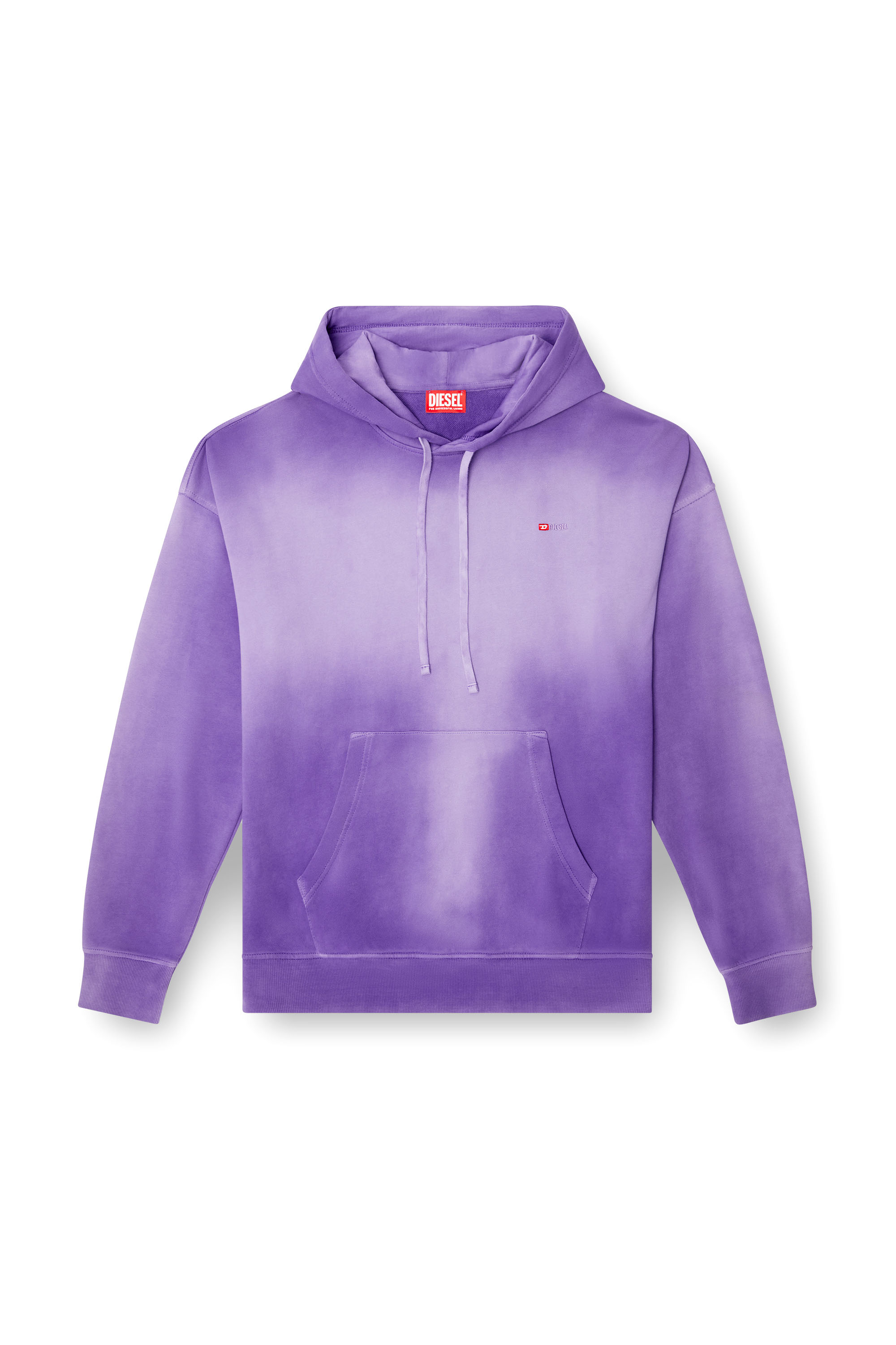 Diesel - S-ROB-HOOD-R2, Sudadera desteñida con bordado de logotipo micro Hombre in Morado - 3