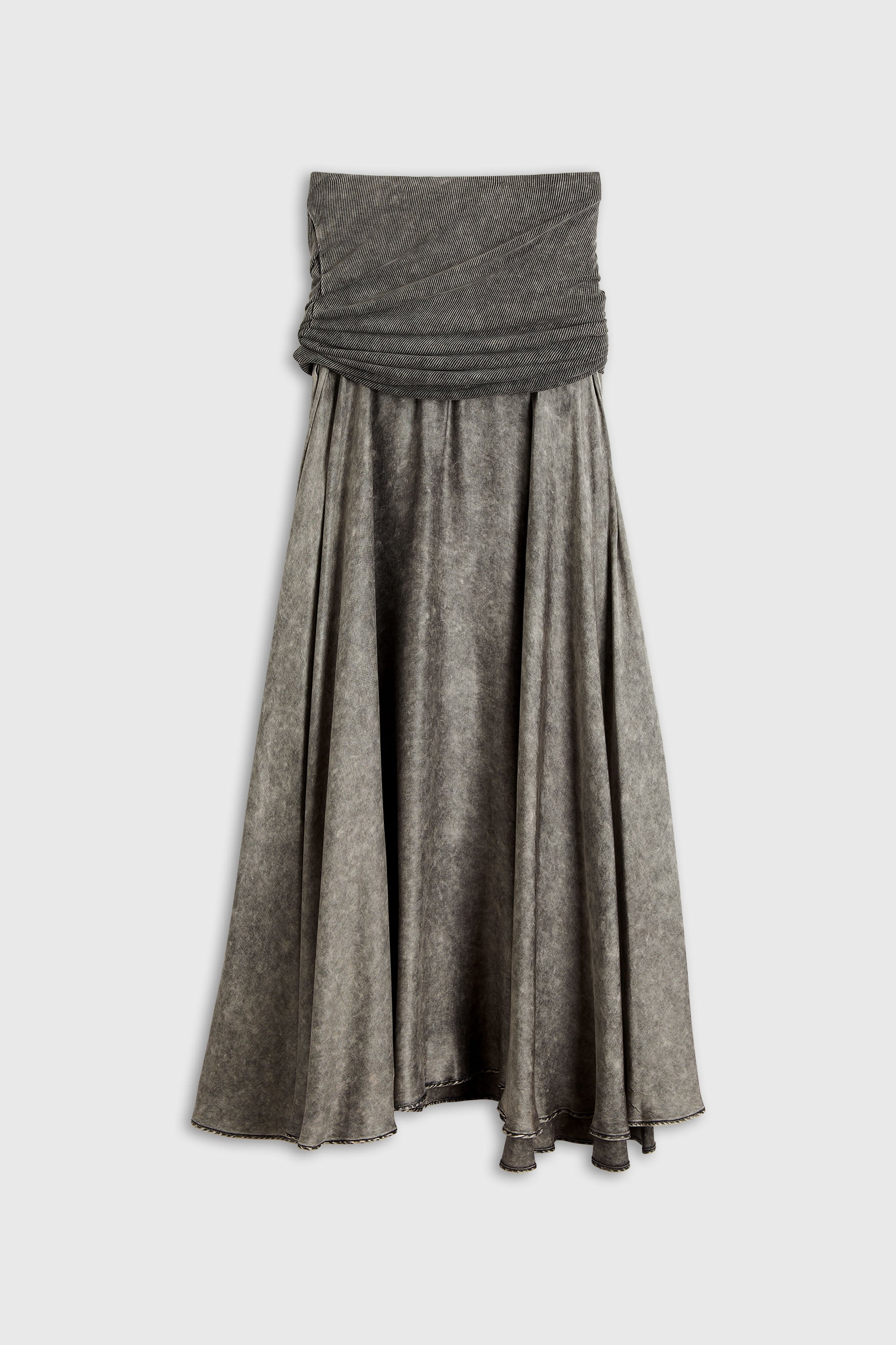 Diesel - O-SYA, Falda midi con cintura retorcida Mujer in Gris - 2