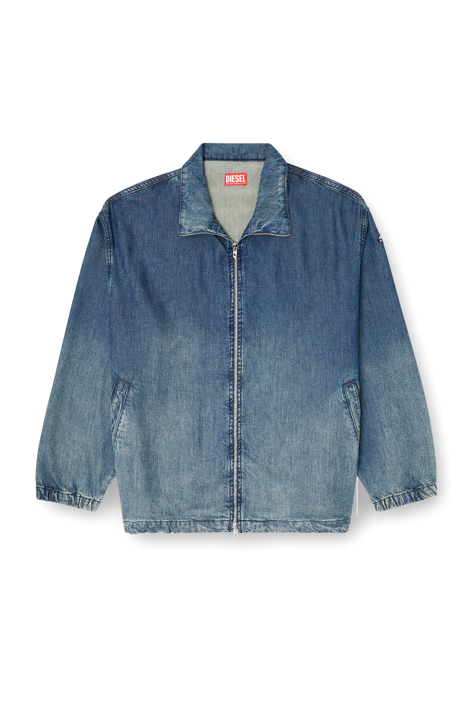 Diesel - D-KRAP-S6, Chaqueta con cremallera de denim fluido Hombre in Azul marino - 3