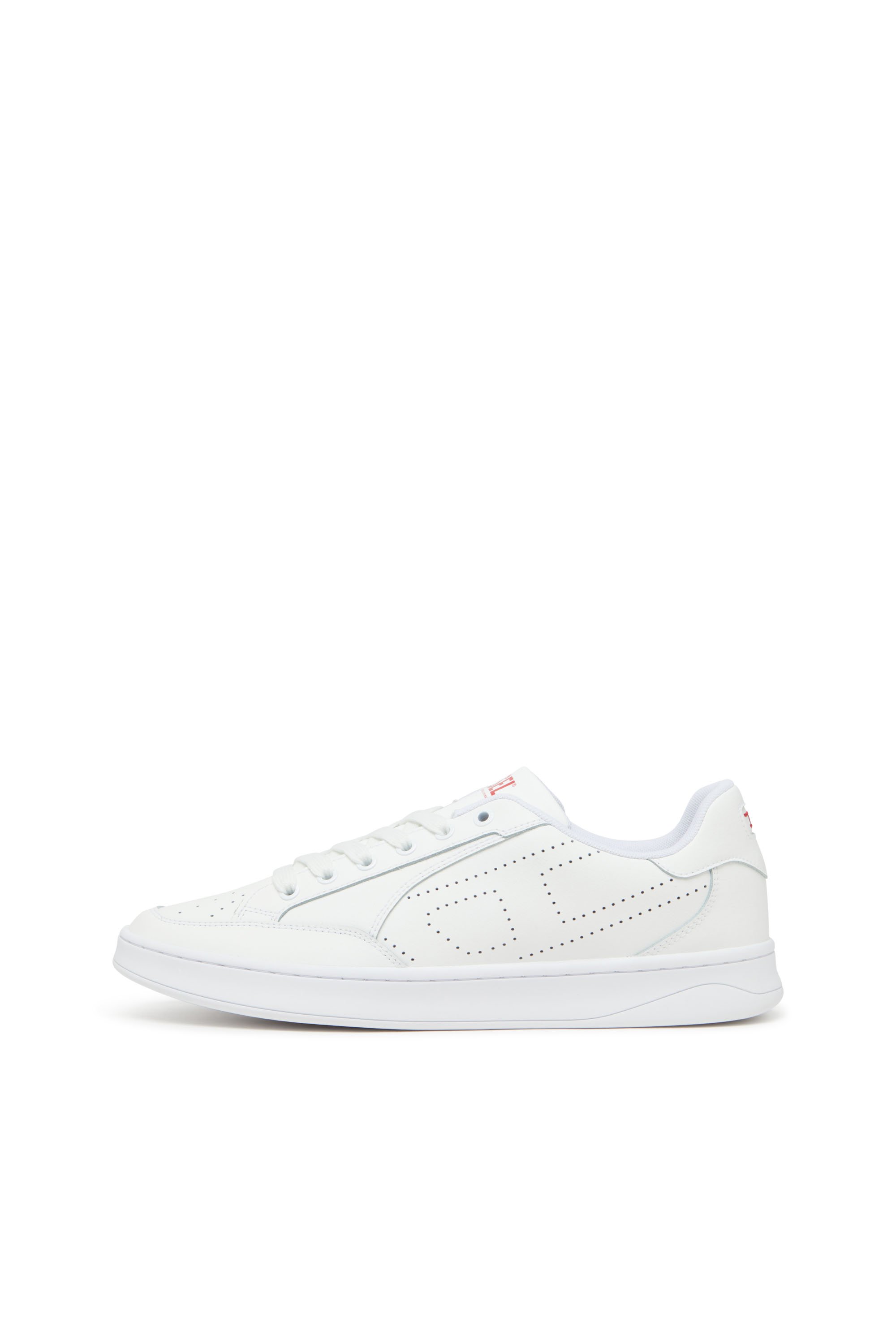 Diesel - S-DAKOTA LOW W, Deportivas de cuero con logotipo perforado Mujer in Blanco - 7