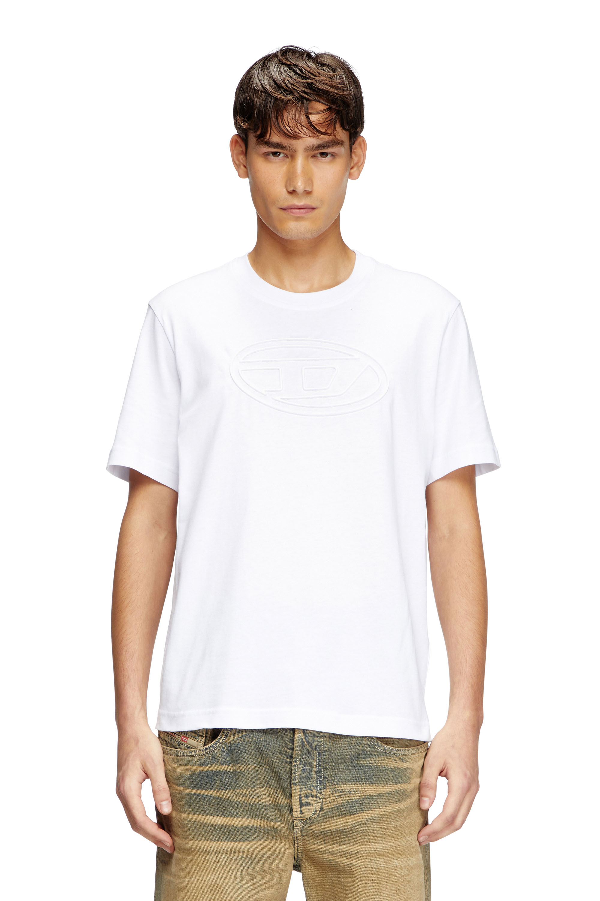 Diesel - T-ADJUST-BIGOVAL, Camiseta con Oval D en relieve Hombre in Blanco - 3