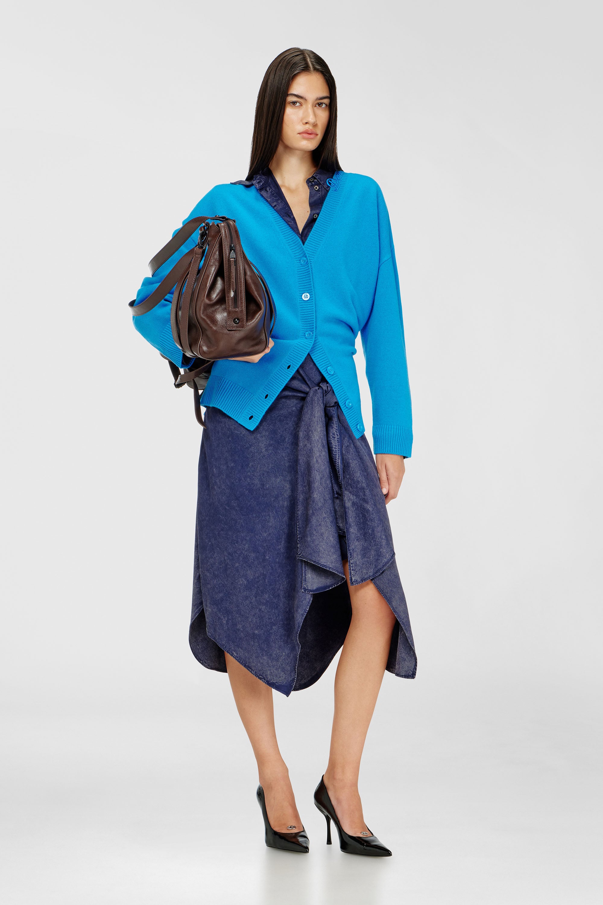 Diesel - D-ILETTA-B2, Vestido camisero midi de viscosa efecto denim Mujer in ToBeDefined - 2
