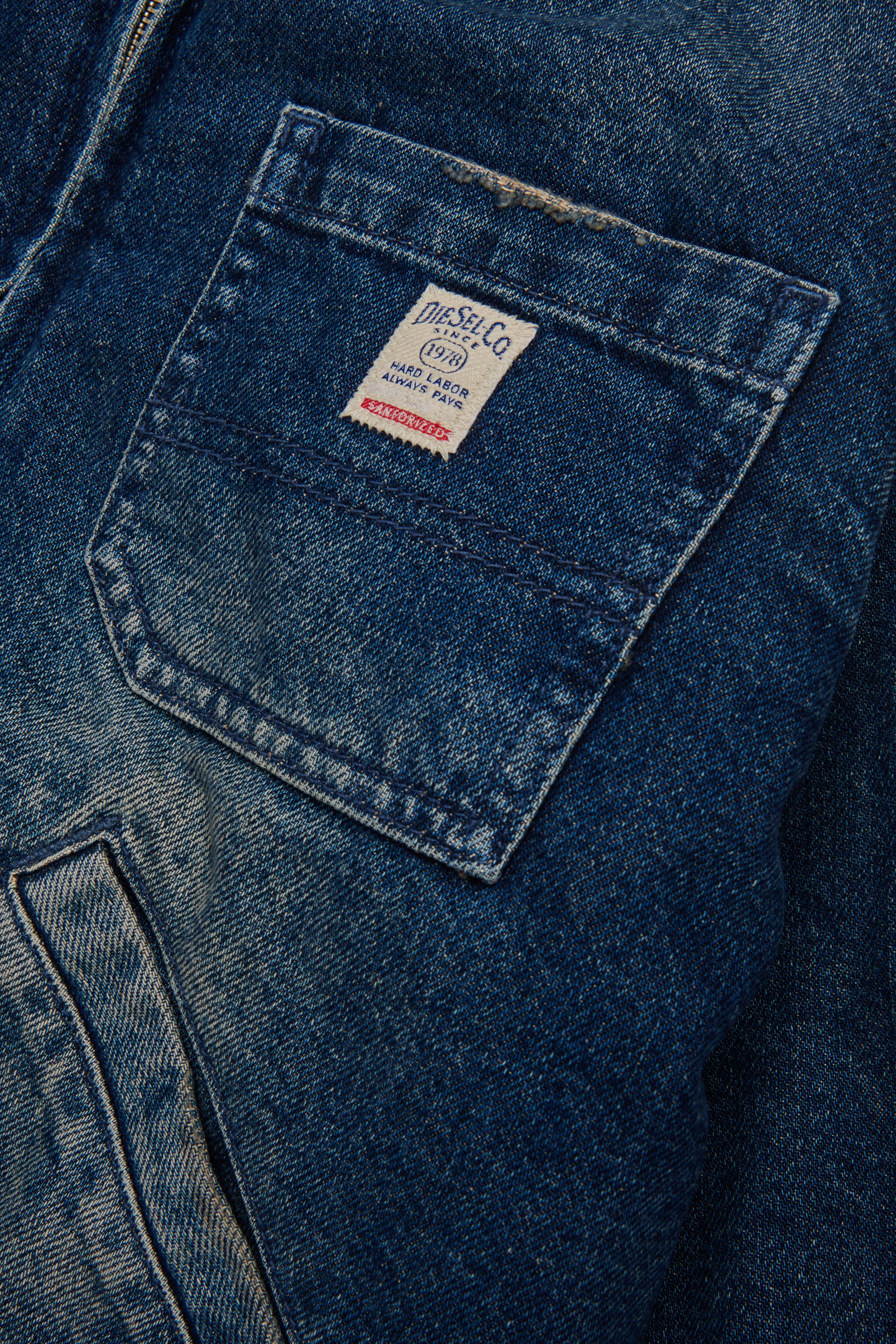 Diesel - JOMOX-FUR, Chaqueta de denim con cuello de piel Hombre in Azul marino - 4