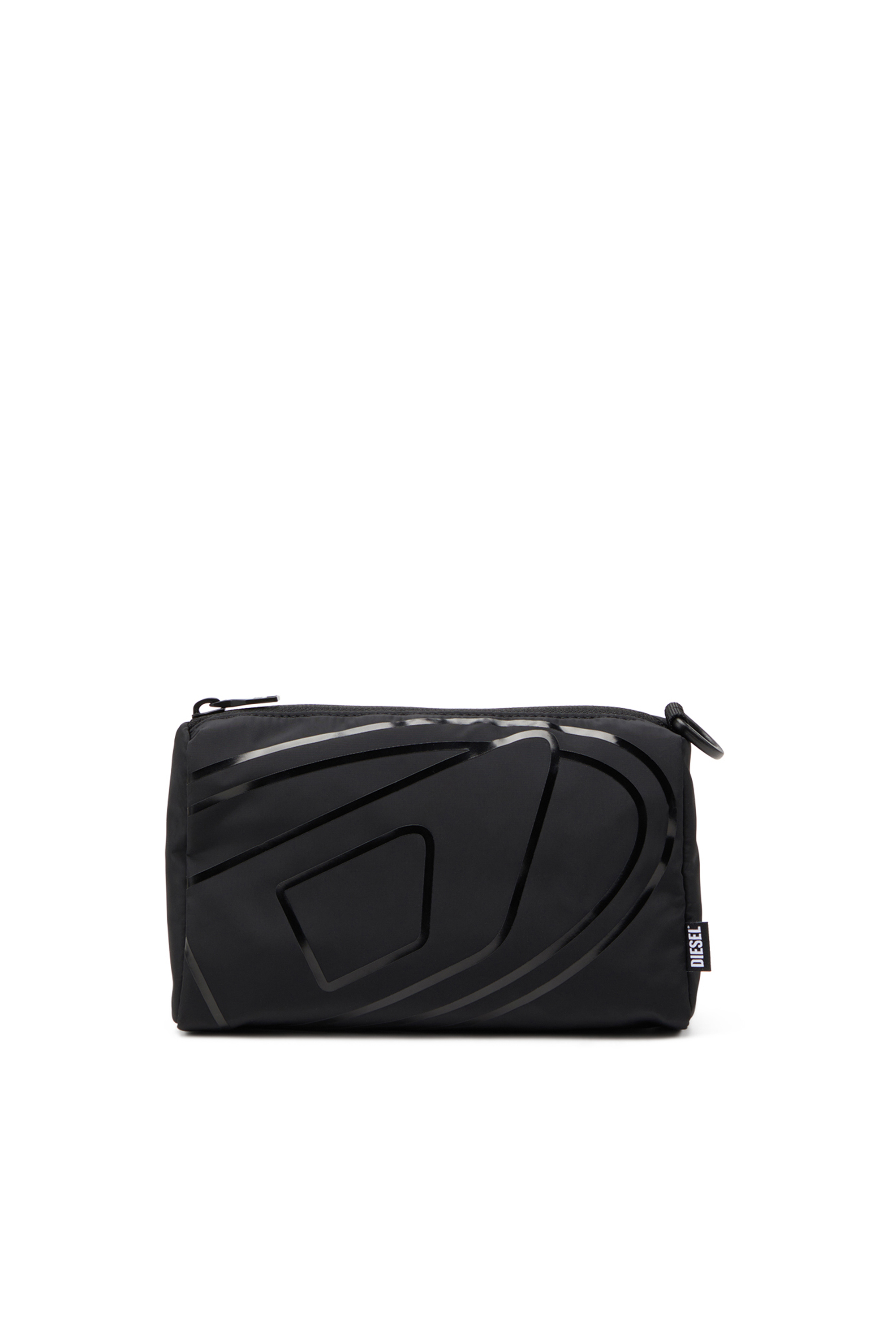 Diesel - DRAPE POUCH, Bolso de mano de nailon con estampado Oval D Hombre in Negro - 1