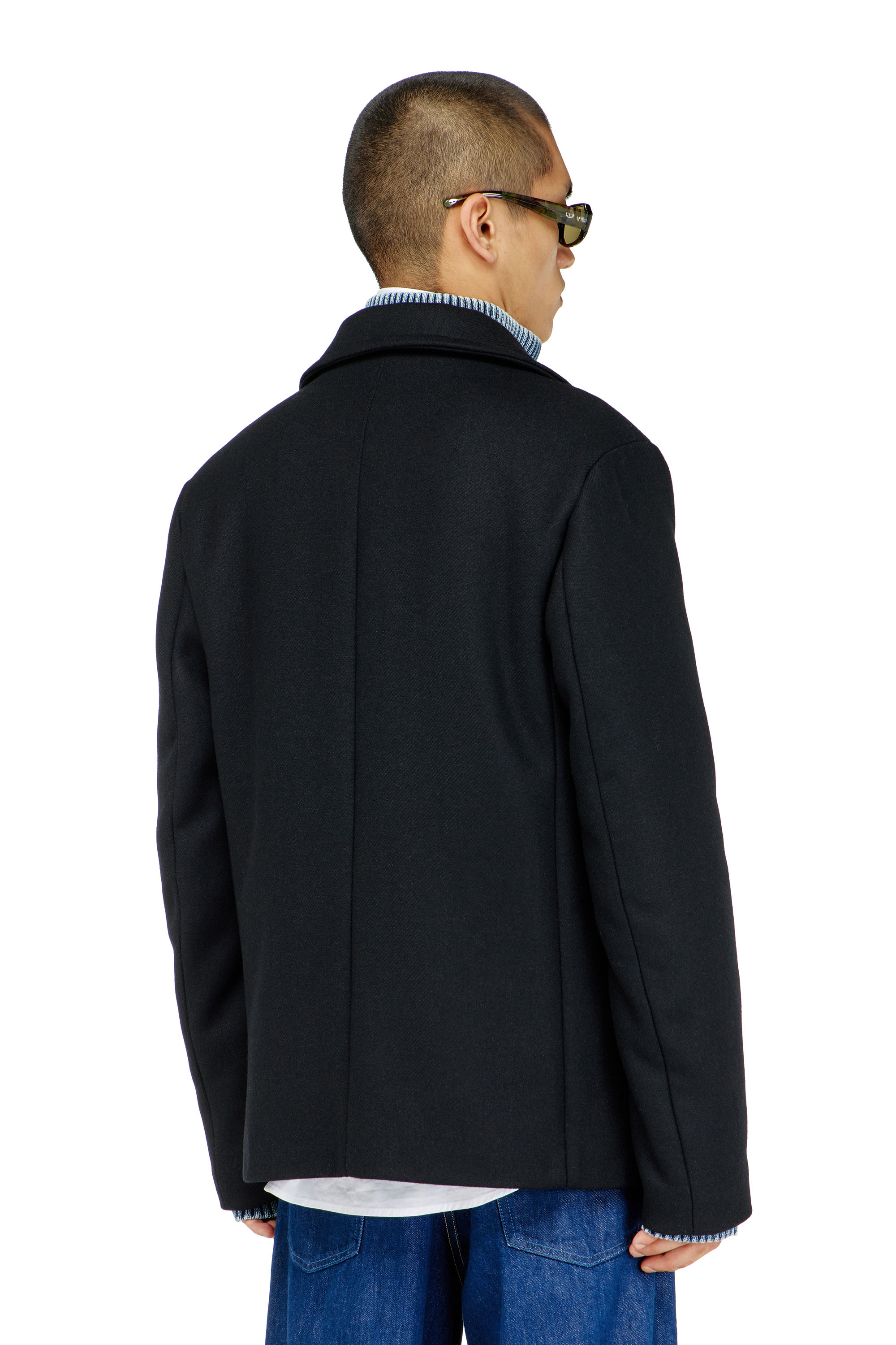 Diesel - W-HALEY-WRD, Chaquet&oacute;n de lana mezclada afieltrada Hombre in Negro - 4